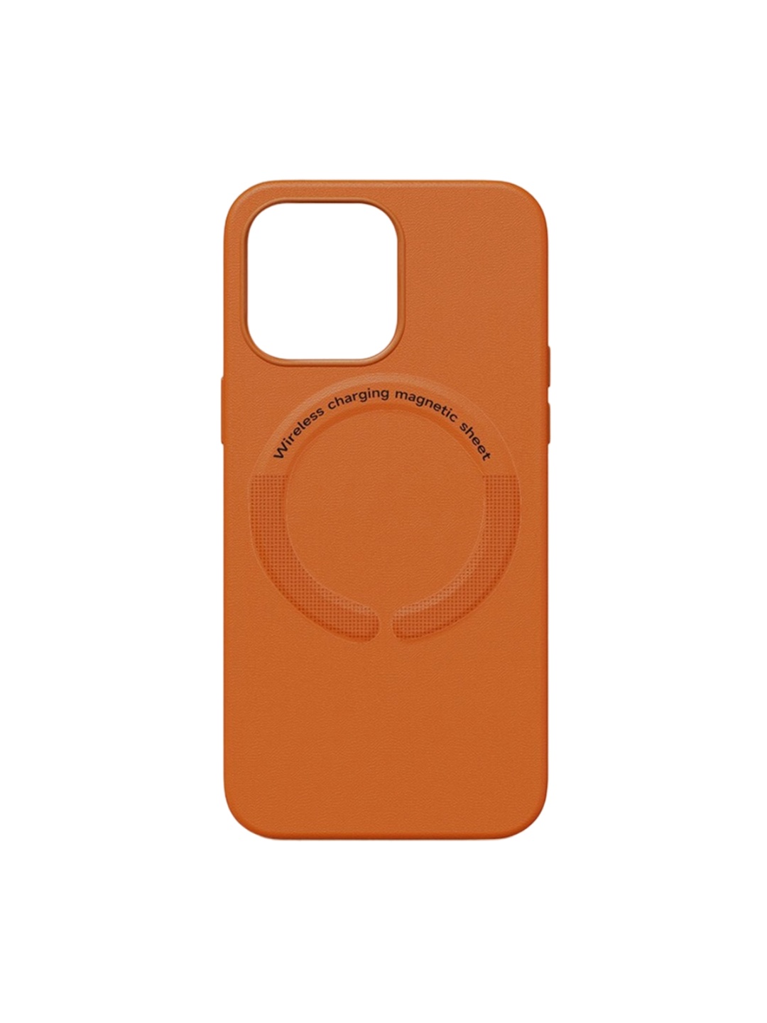 

TREEMODA iPhone 14 Leather Back Case, Orange