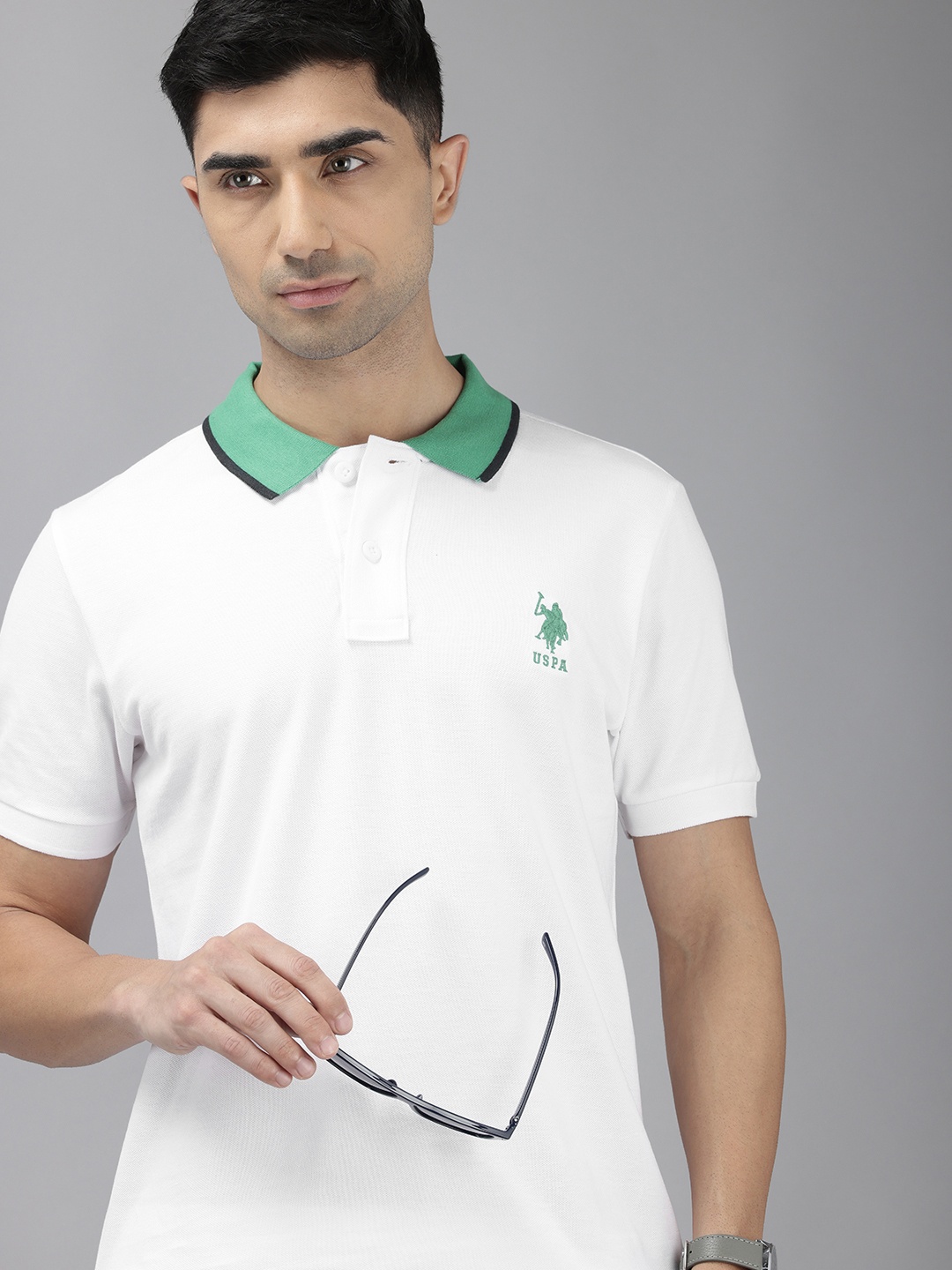

U.S. Polo Assn. Polo Collar Pure Cotton Slim Fit T-shirt, White