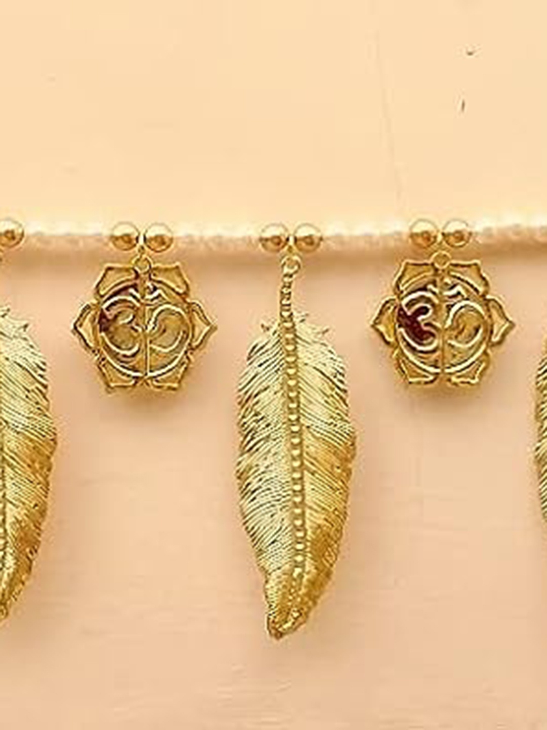 

Divyakosh Gold-Toned OHM and Leaf Toran