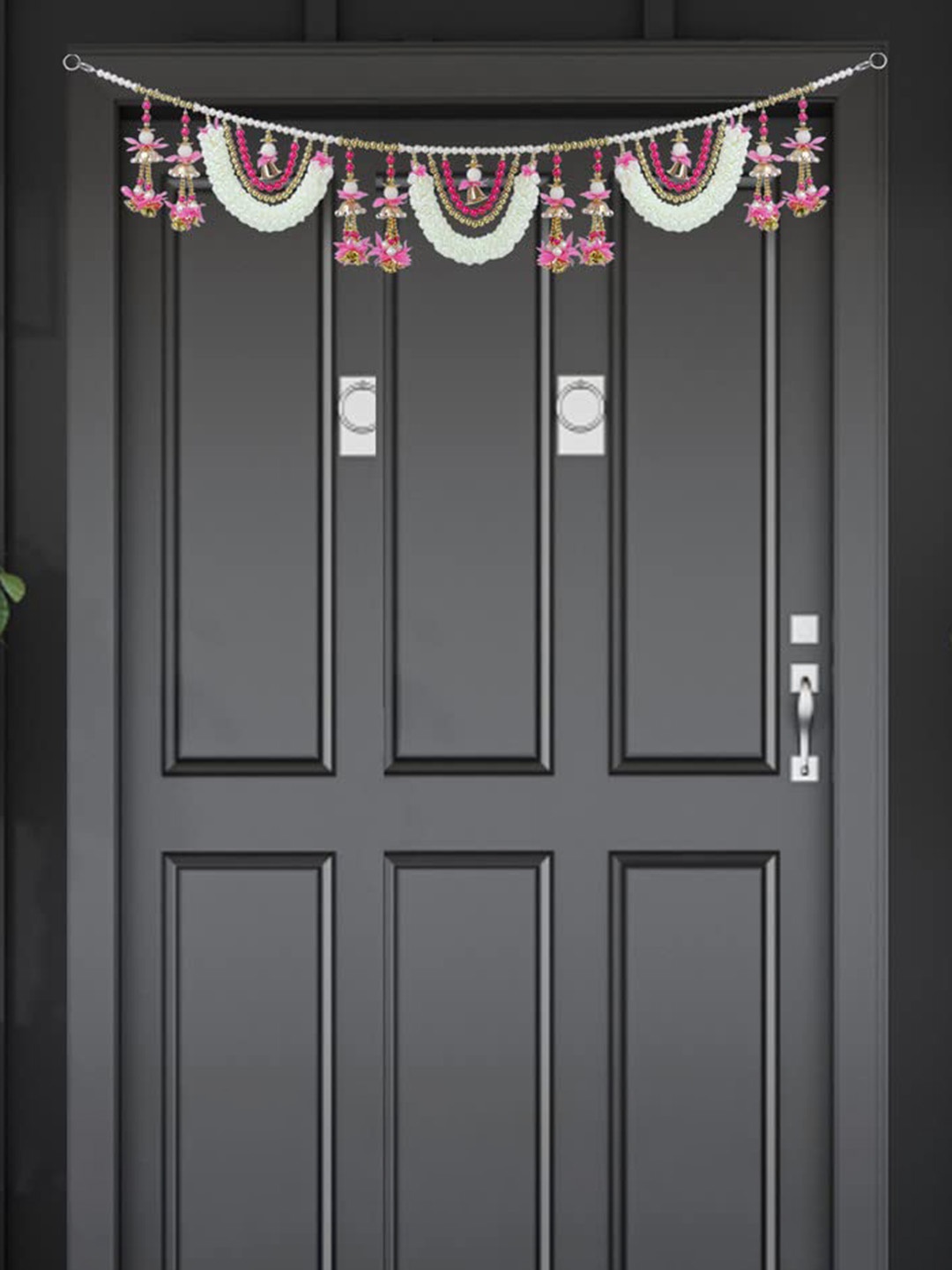 

Divyakosh Pink & White Lotus Bandarwal For Door Decoration