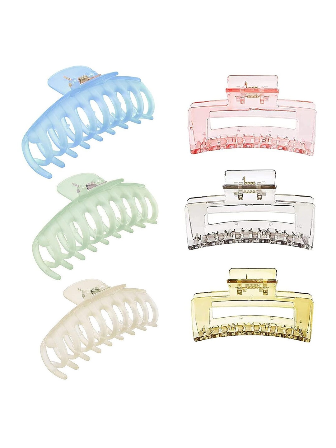 

ANNA CREATIONS Set Of 6 Plastic Claw Clip, Blue