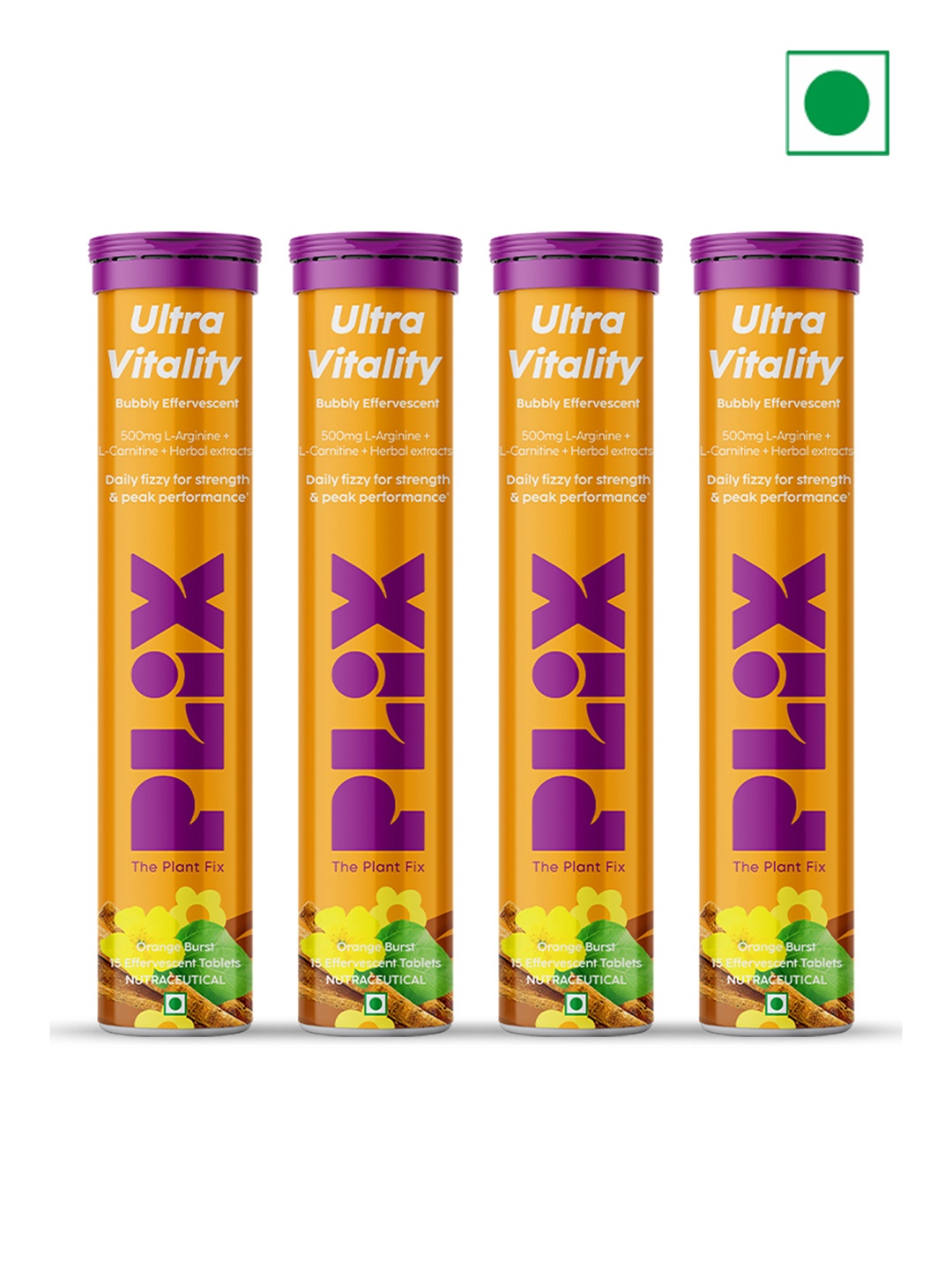 

PLIX THE PLANT FIX Set of 4 Orange Burst Ultra Vitality Tablets - 15 Tablets Each