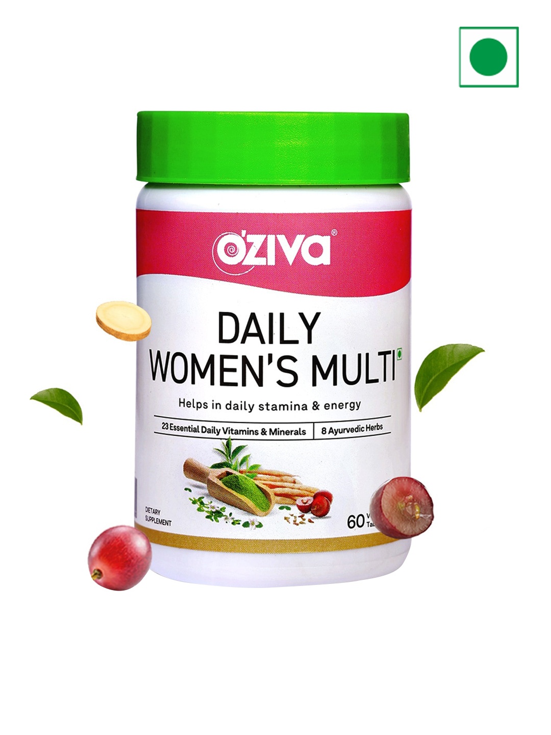 

OZiva Daily Women's Multi For Hormonal Balance - 60 Tablets, Green