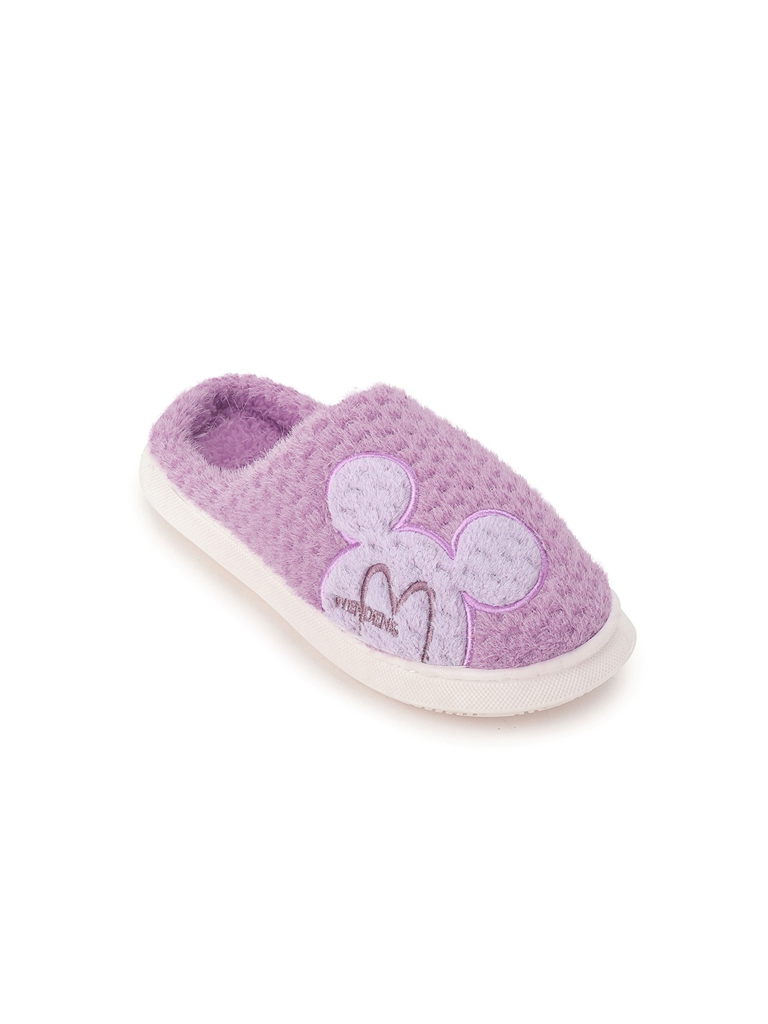 

CASSIEY Women Self Design Fur Room Slippers, Purple