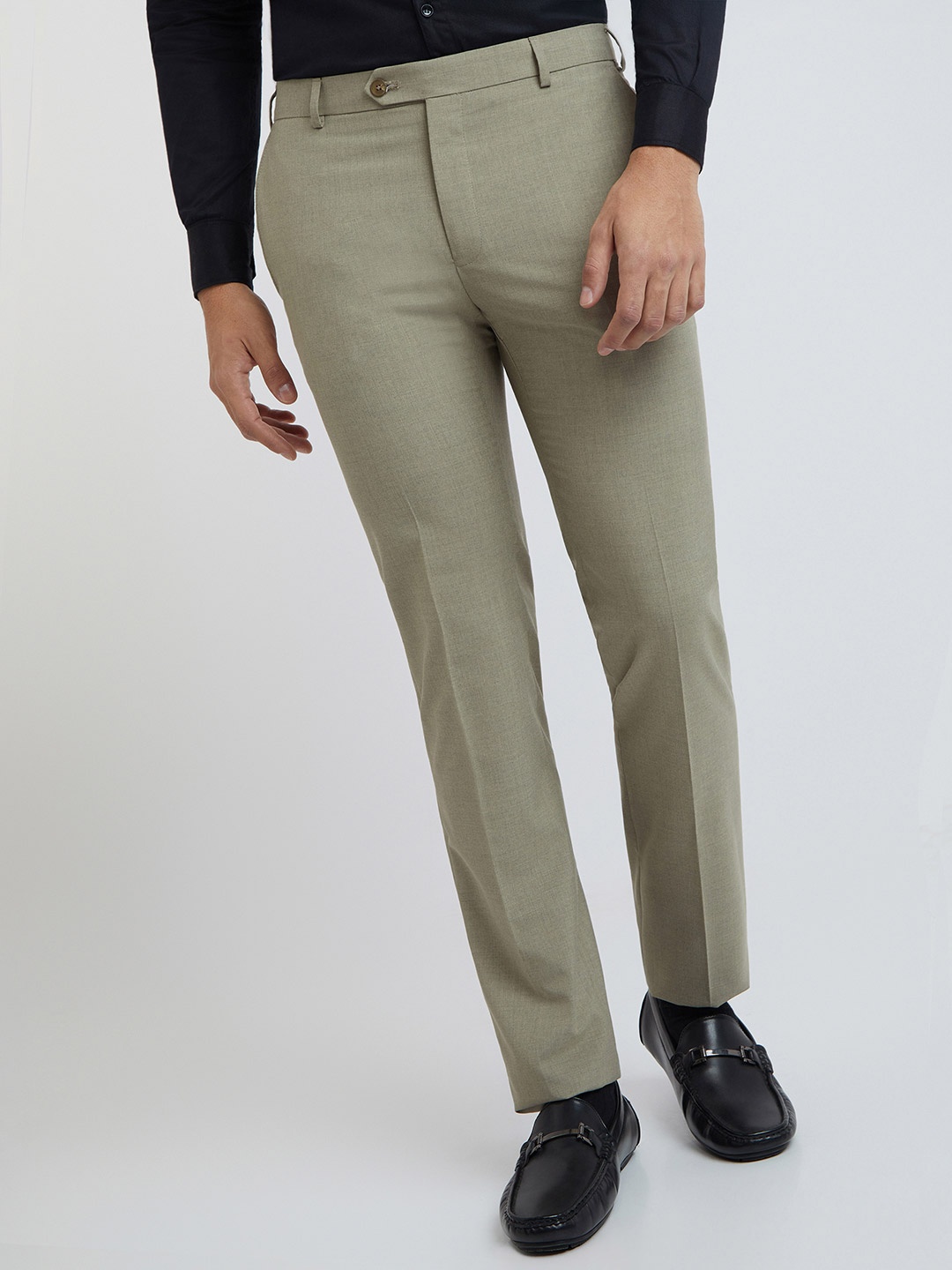 

Raymond Men Slim Fit Formal Trousers, Khaki