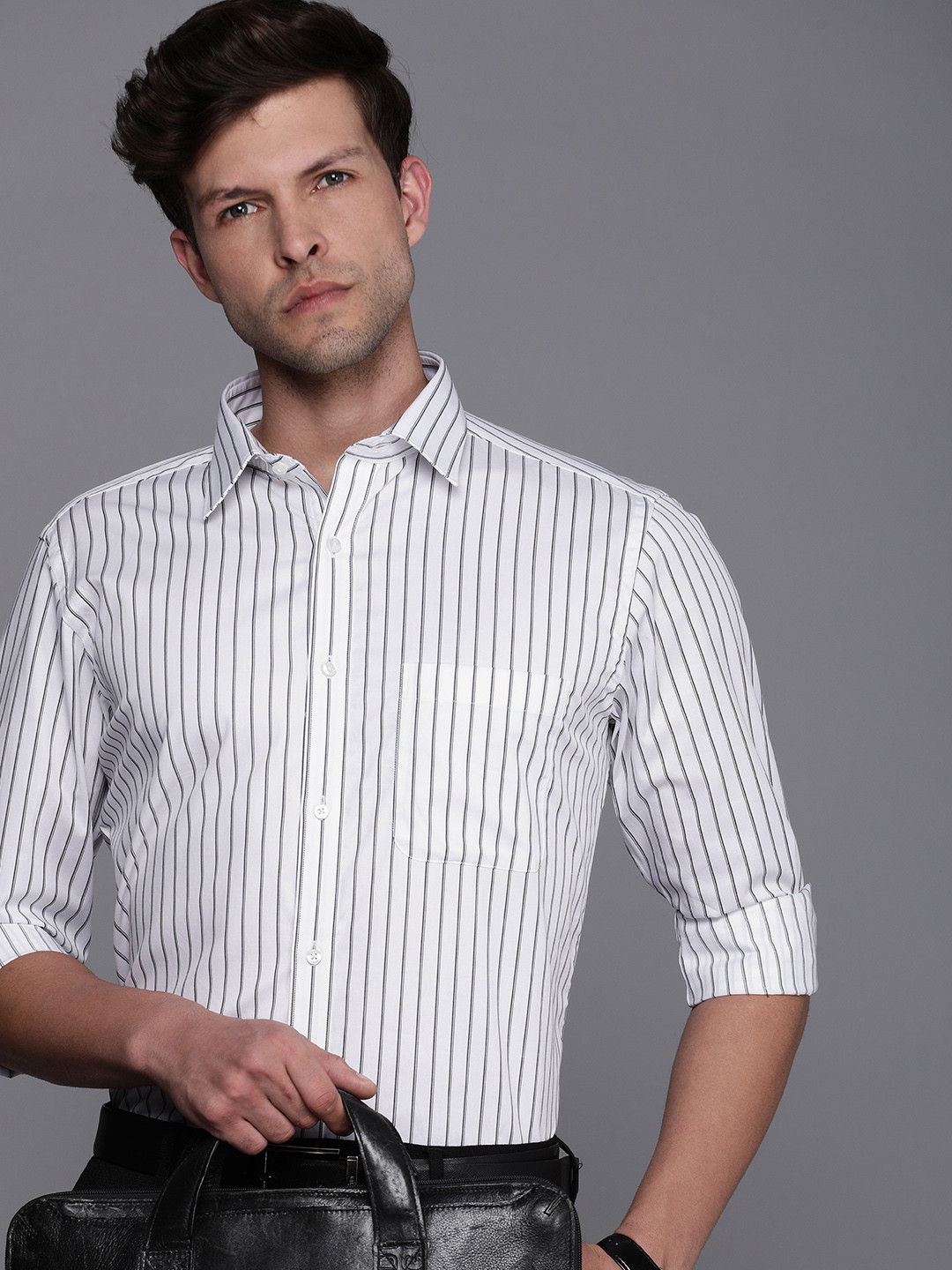 

Raymond Slim Fit Striped Pure Cotton Formal Shirt, White
