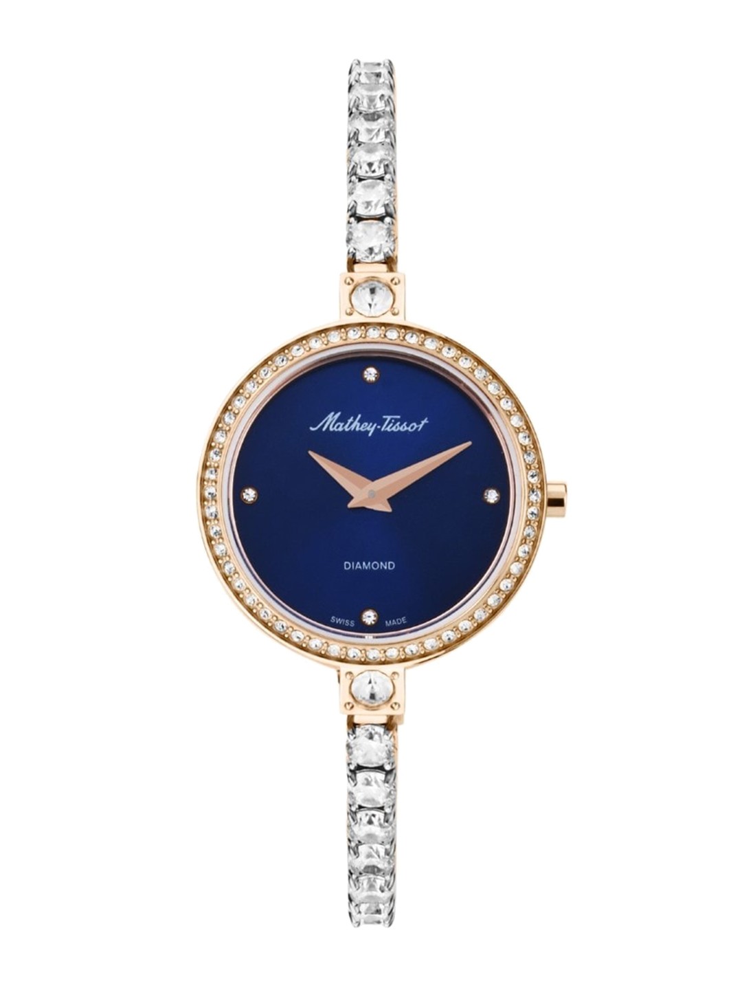 

Mathey-Tissot Women Dial & Stainless Steel Bracelet Style Straps Analogue Watch D986SPBU, Blue