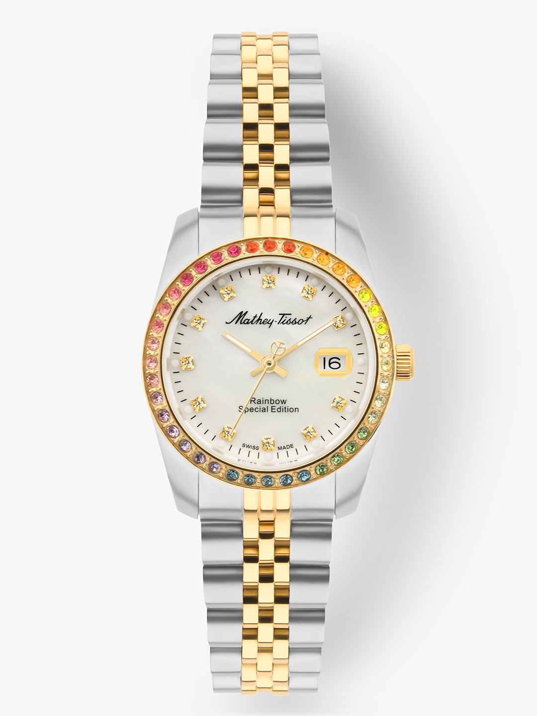 

Mathey-Tissot Women Swiss Made Rainbow Special Edition Analog Watch D809BQYI, White