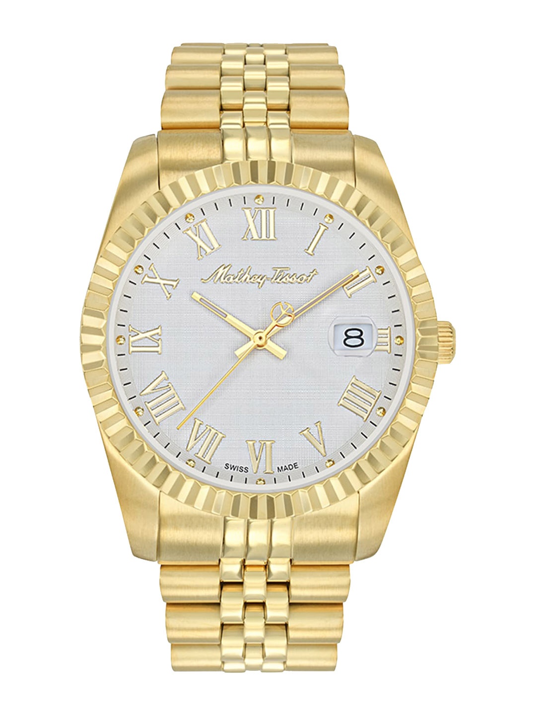 

Mathey-Tissot Men Swiss Made Roman Quartz Watch H810PBRI, Silver