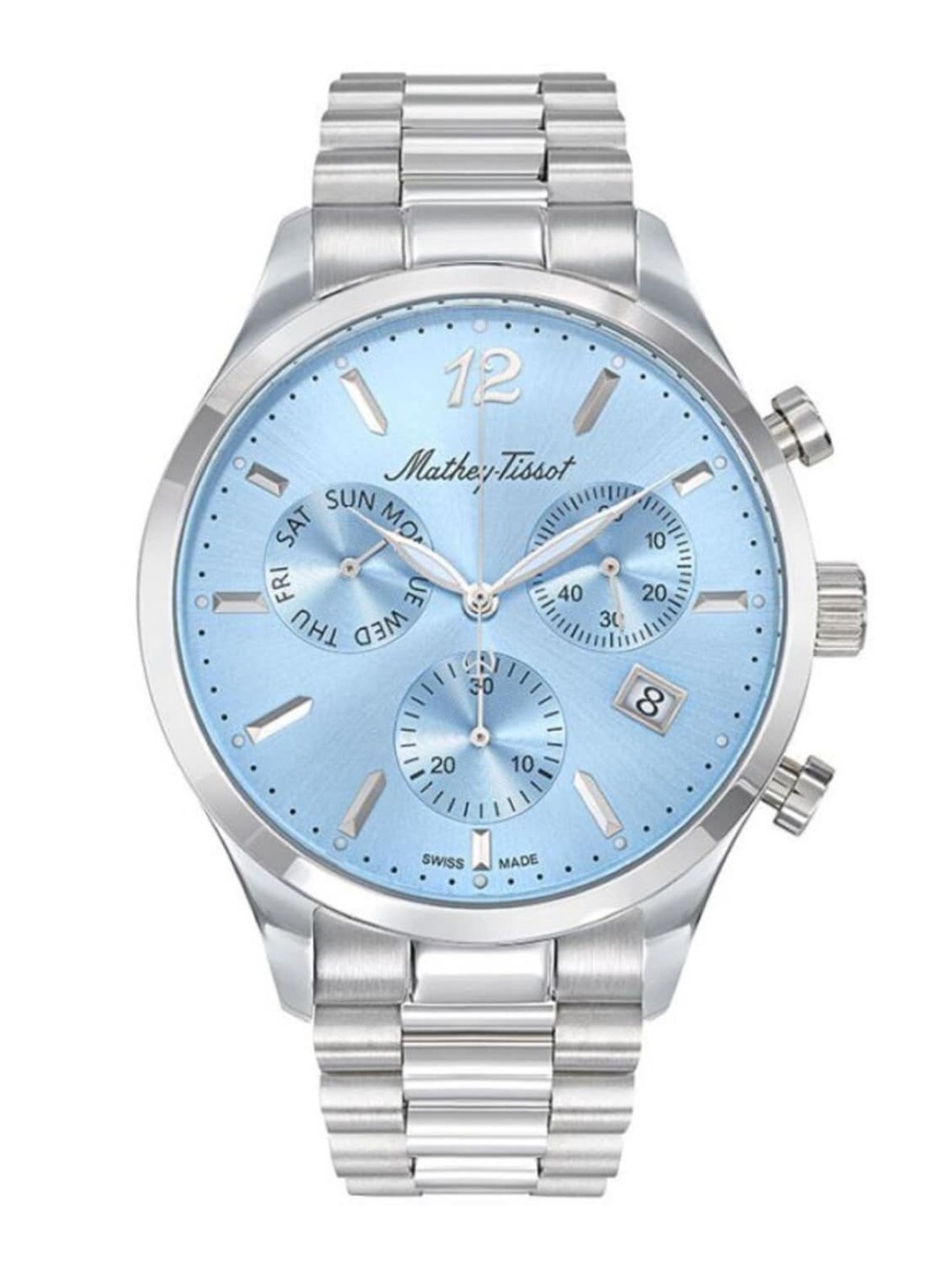 

Mathey-Tissot Men Stainless Steel Bracelet Style Analogue Multi Function Watch H411CHASKY, Blue
