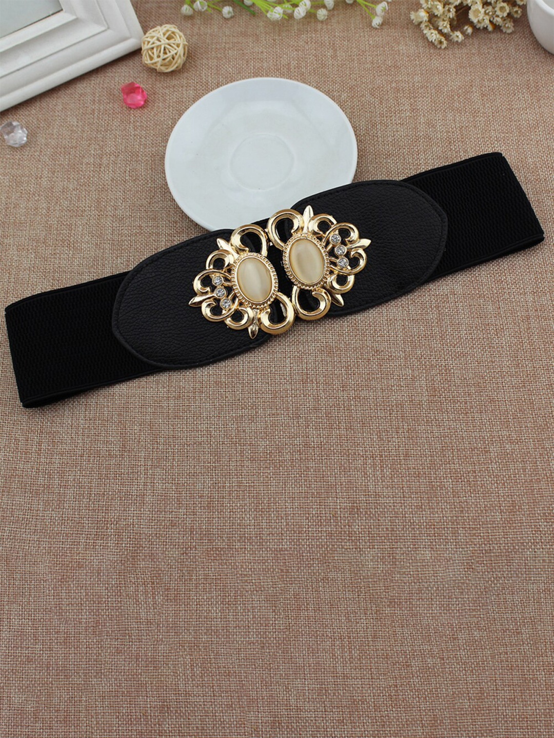 

Shining Diva Fashion Women Embellished Belt, Black