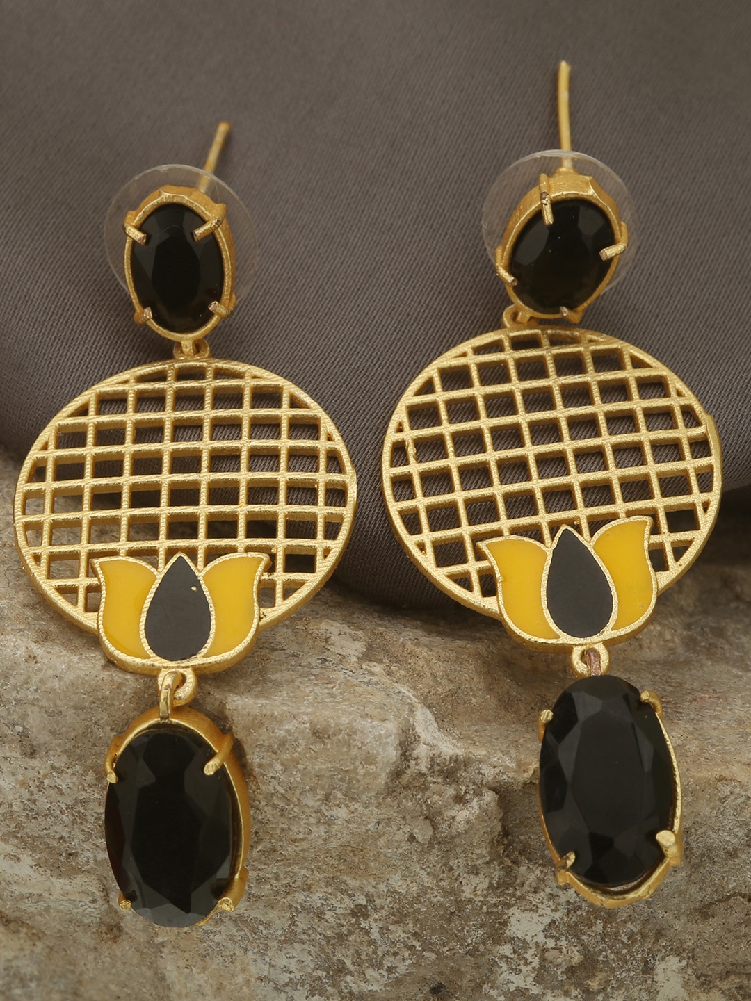 

CELEBRAVO Brass-Plated Drop Earrings, Gold