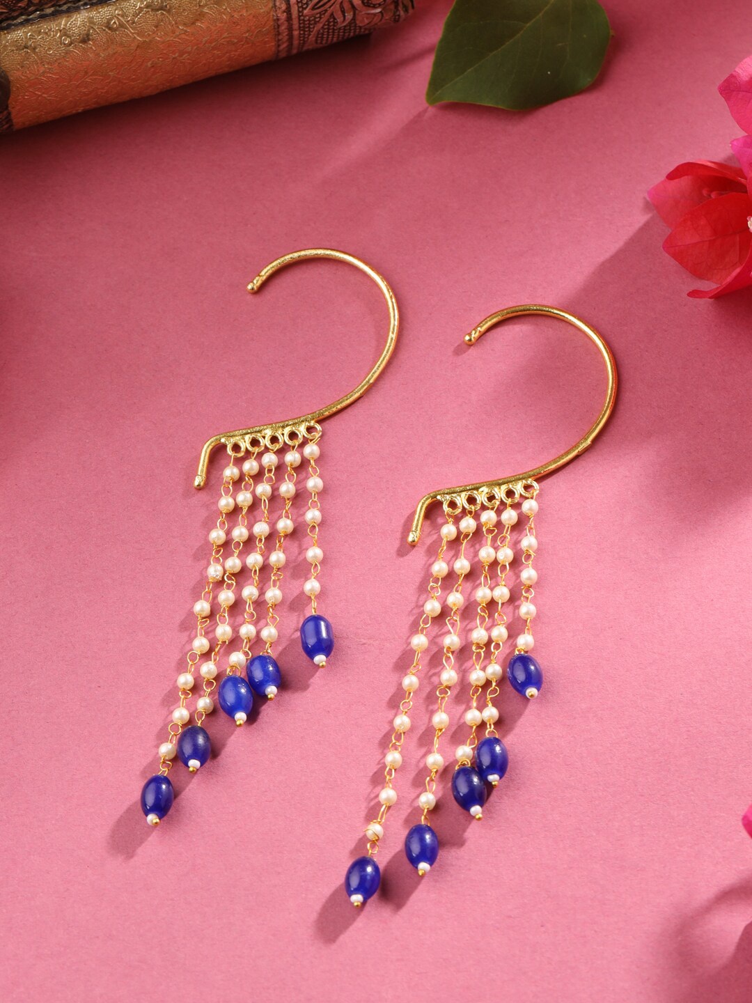 

CELEBRAVO Brass-Plated Contemporary Ear Cuff, Blue