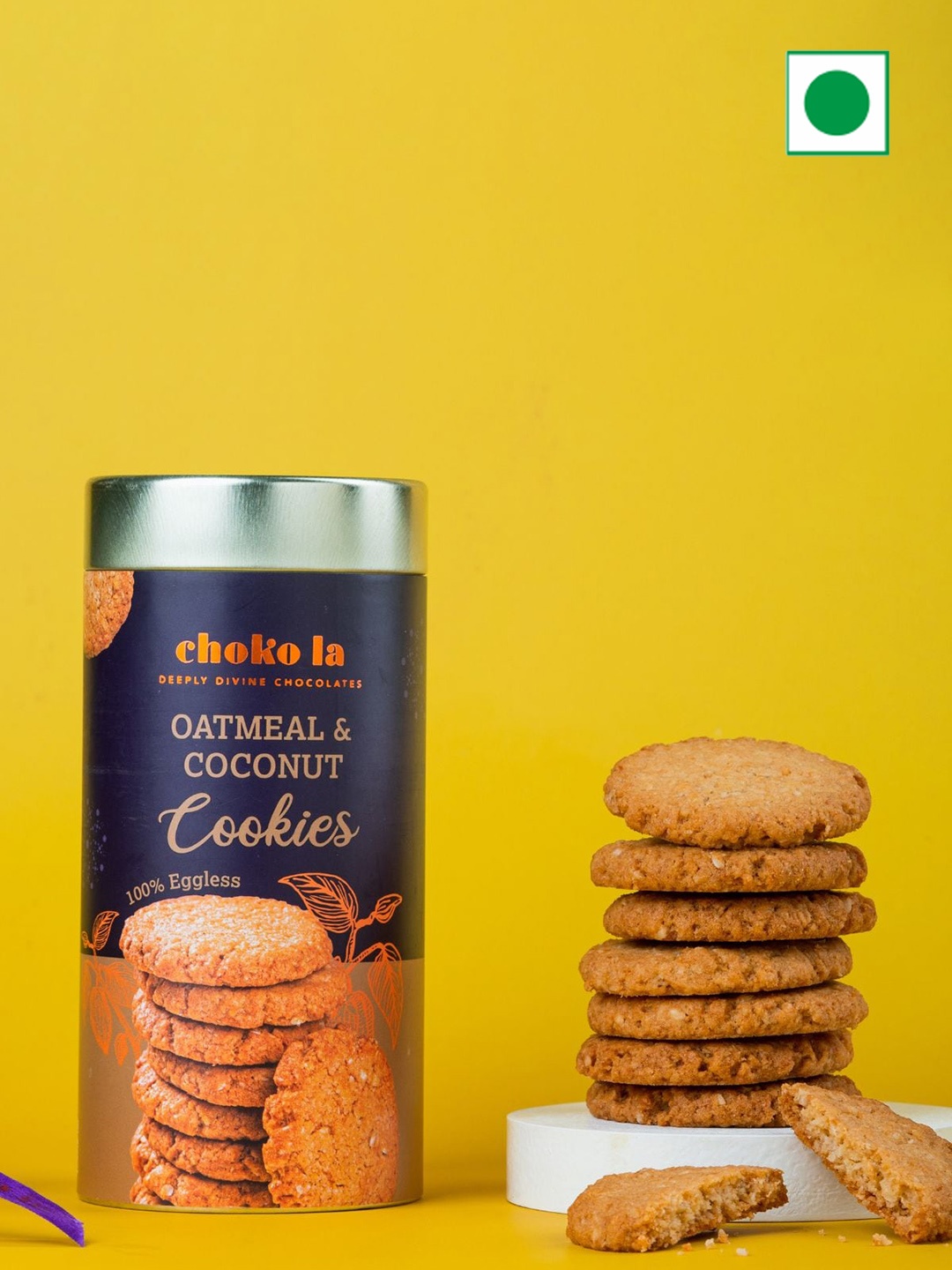 

choko la Coconut and Oat Cookies-160 gm, Brown
