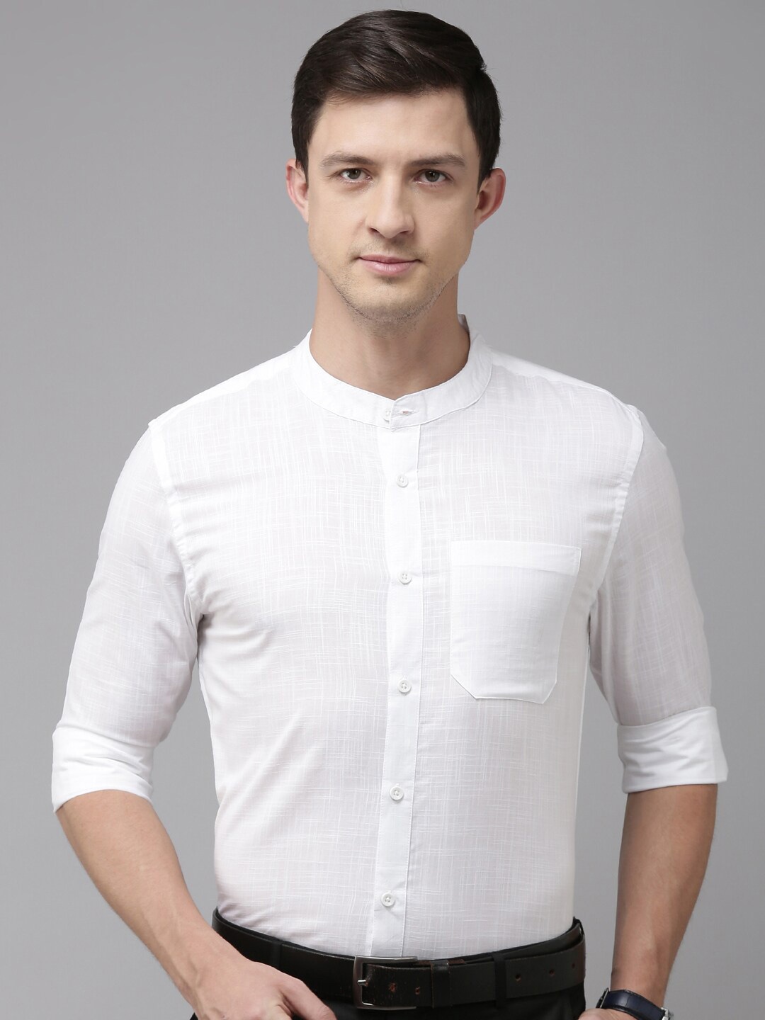

Kryptic Smart Band Collar Pure Cotton Formal Shirt, White