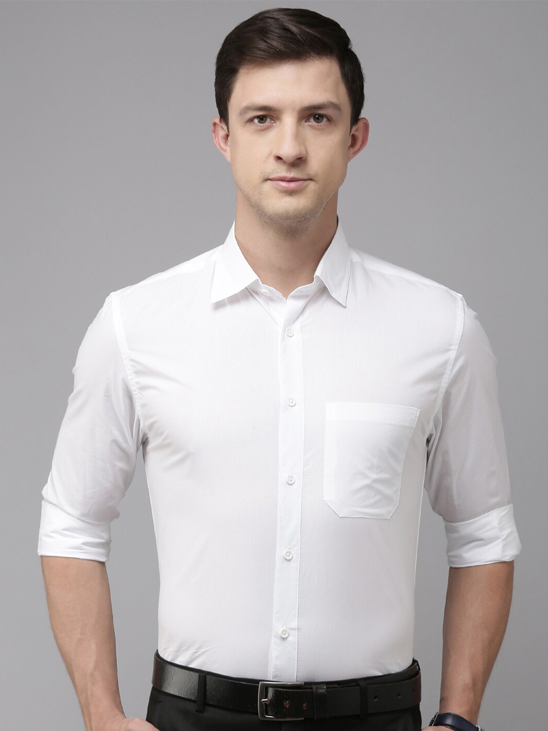 

Kryptic Smart Spread Collar Pure Cotton Formal Shirt, White