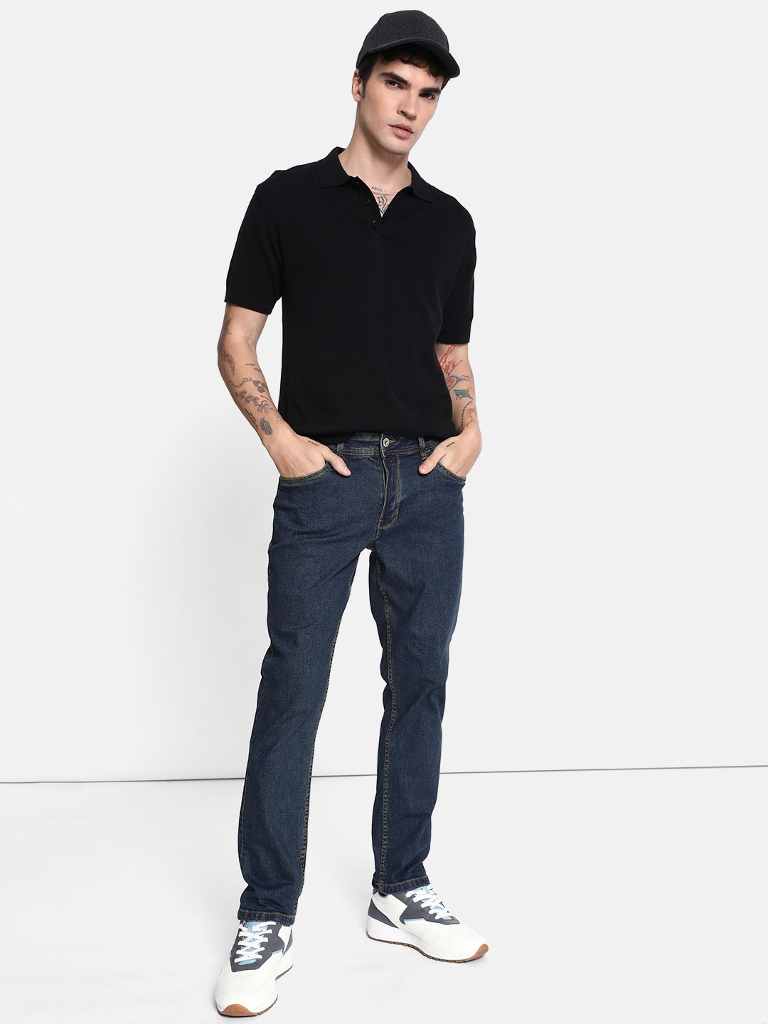 

The Roadster Lifestyle Co. Men Slim Fit Stretchable Jeans, Navy blue