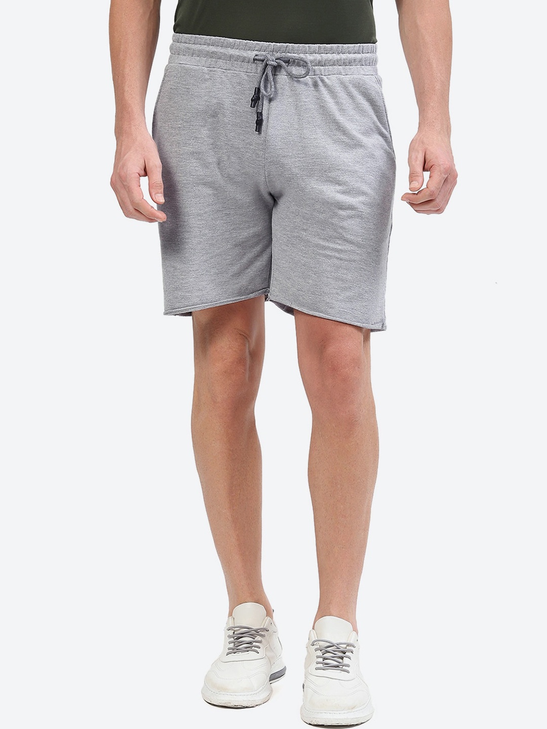 

2Bme Men Mid-Rise Regular Fit Cotton Sports Shorts, Grey