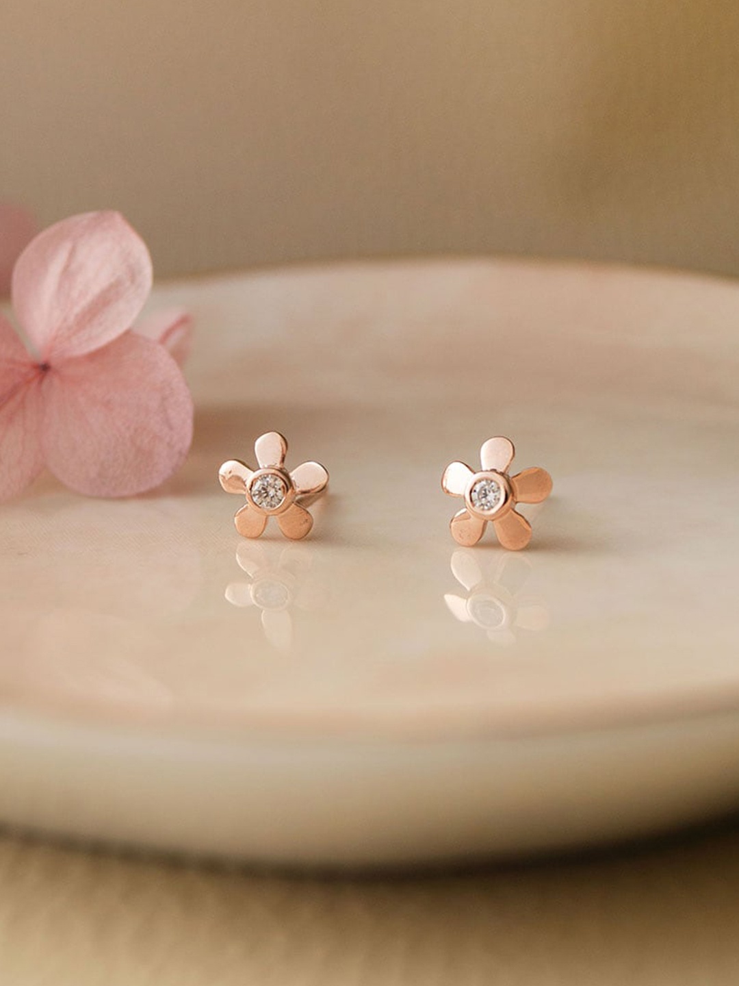 

MANNASH Rose Gold Plated Sterling Silver Stud Earrings
