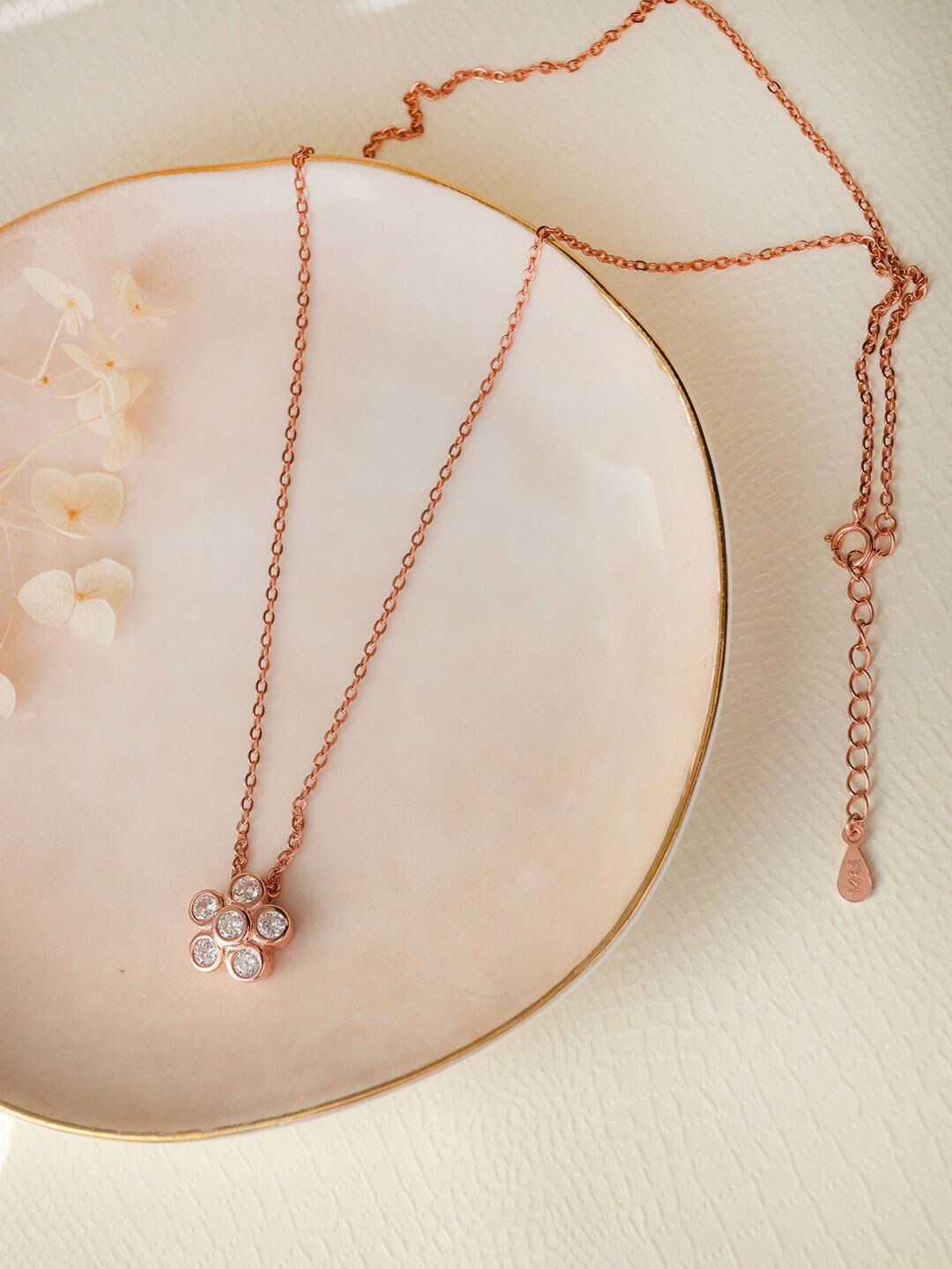 

MANNASH Rose Gold-Plated Sterling Silver Cubic Zirconia-Studded Chain