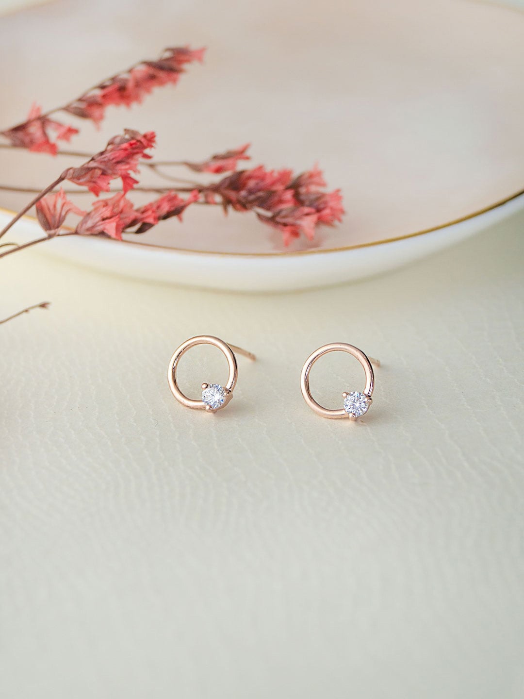 

MANNASH Rose Gold-Plated Classic Stud Earrings