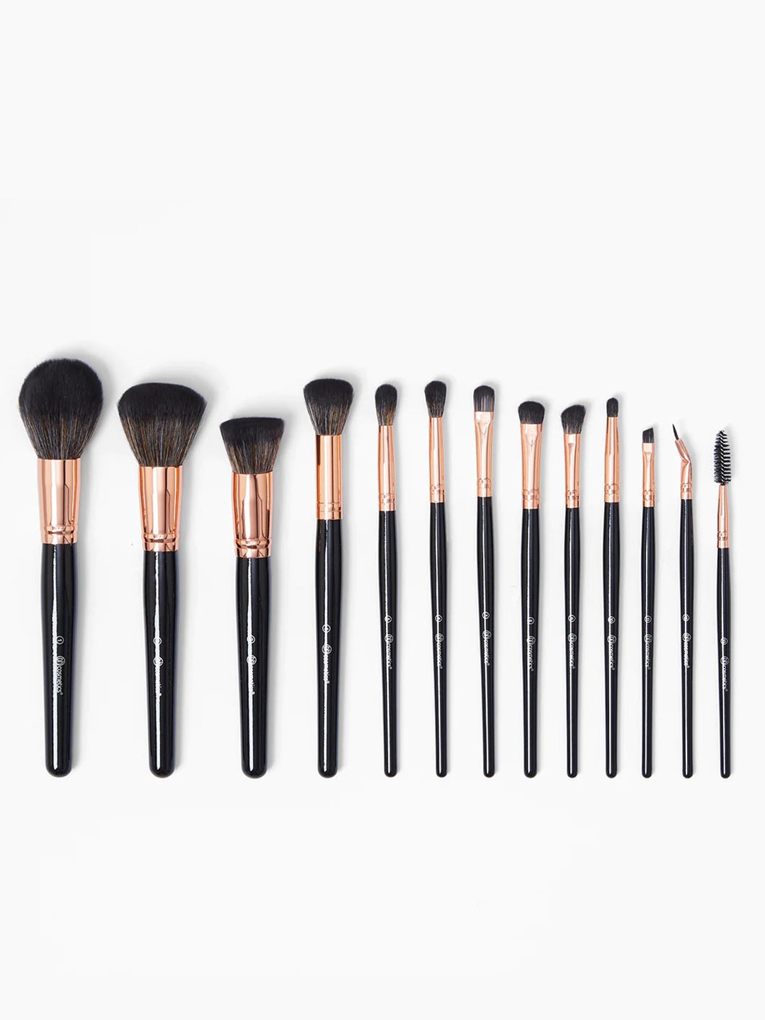 

BH COSMETICS Set of 13 Signature Face Makeup Brushes - Black & Rose Gold-Toned
