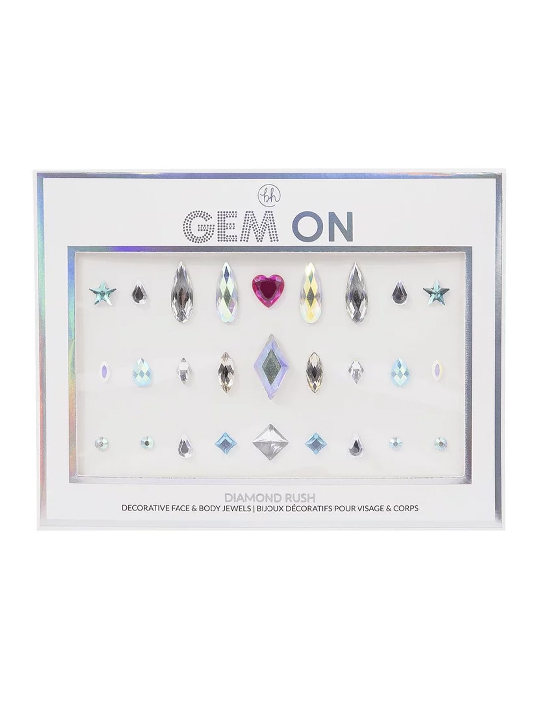 

BH COSMETICS 27 pcs Gem On Decorative Face & Body Jewels - Diamond Rush, White