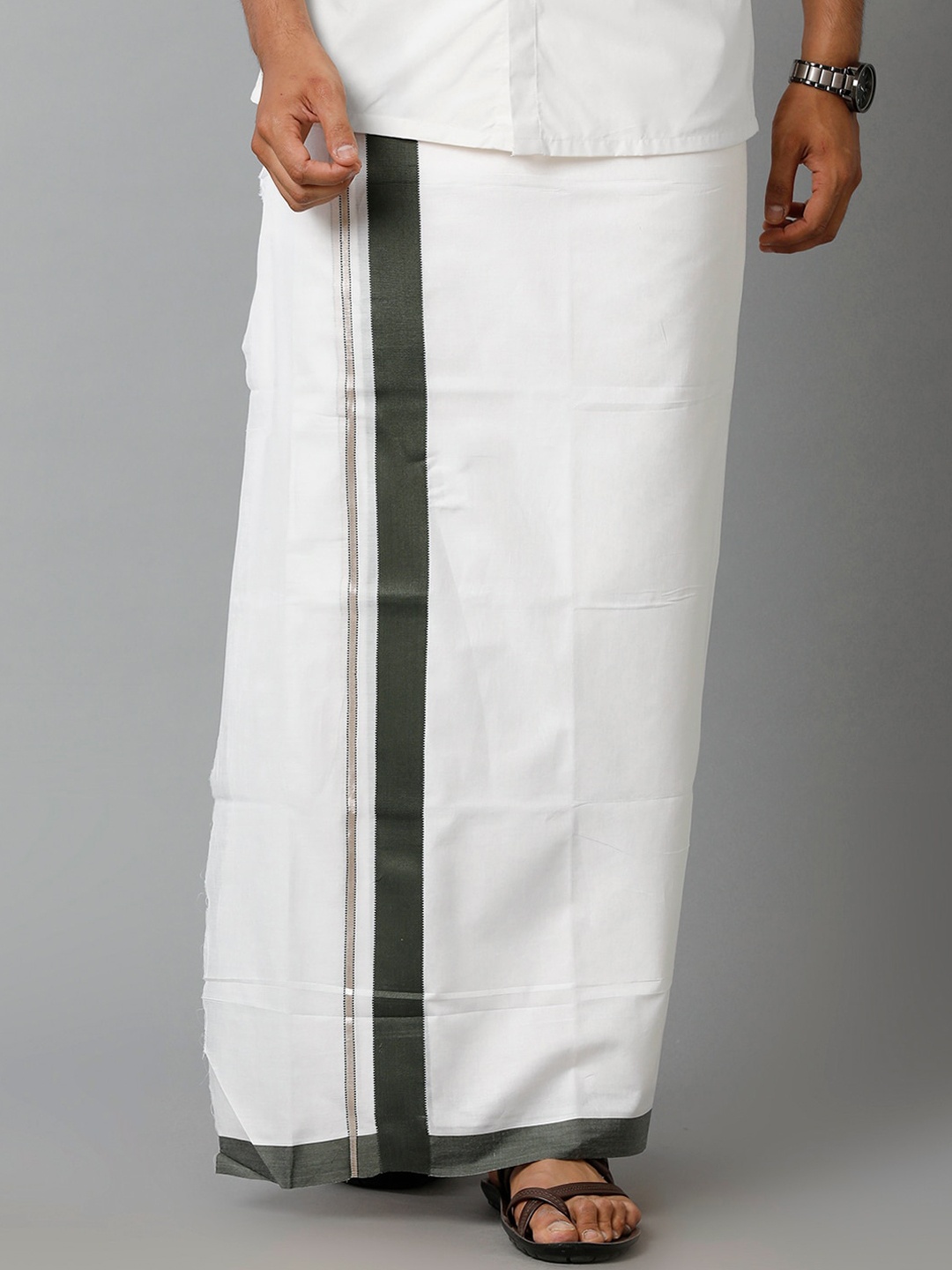 

Ramraj Men Pure Cotton Double Dhoti, White