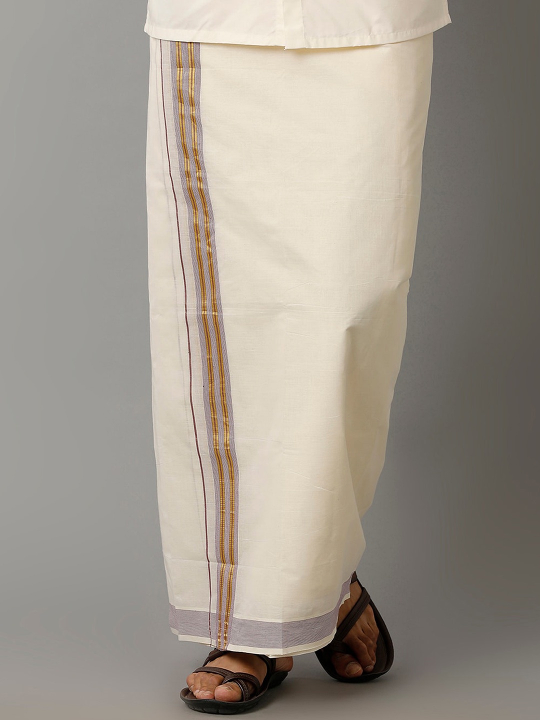 

Ramraj Men Pure Kora Cotton Dhoti, Cream