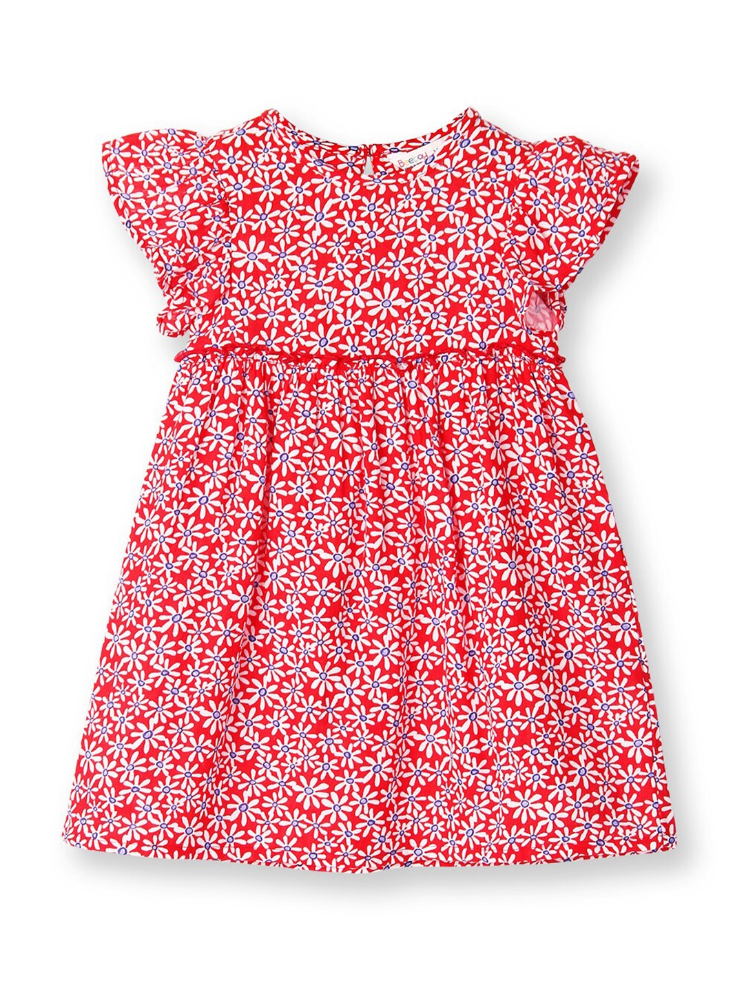 

Beebay Girls Floral Print Cotton Fit & Flare Dress, Red