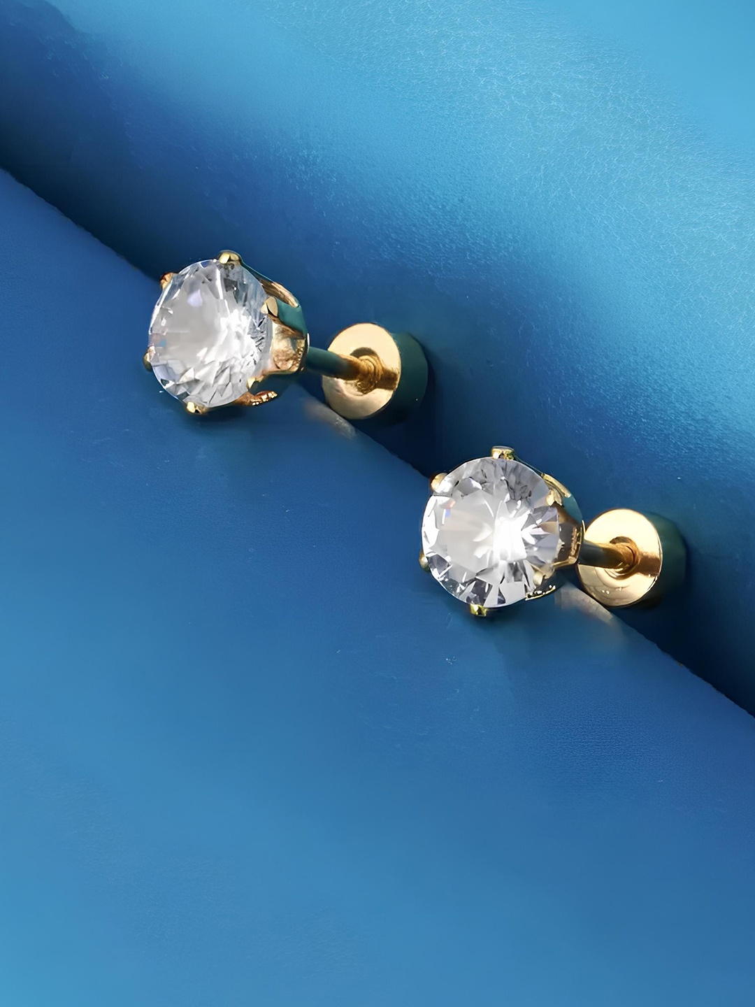 

KARISHMA KREATIONS Set Of 2 Contemporary Studs Earrings, Gold