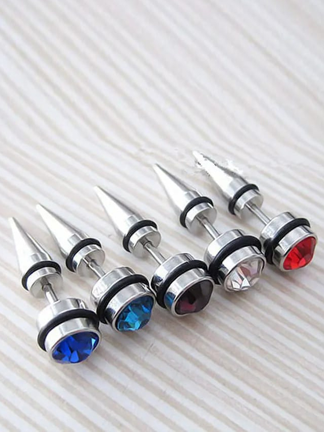 

KARISHMA KREATIONS Men Set Of 11 Contemporary Studs Earrings, Gold