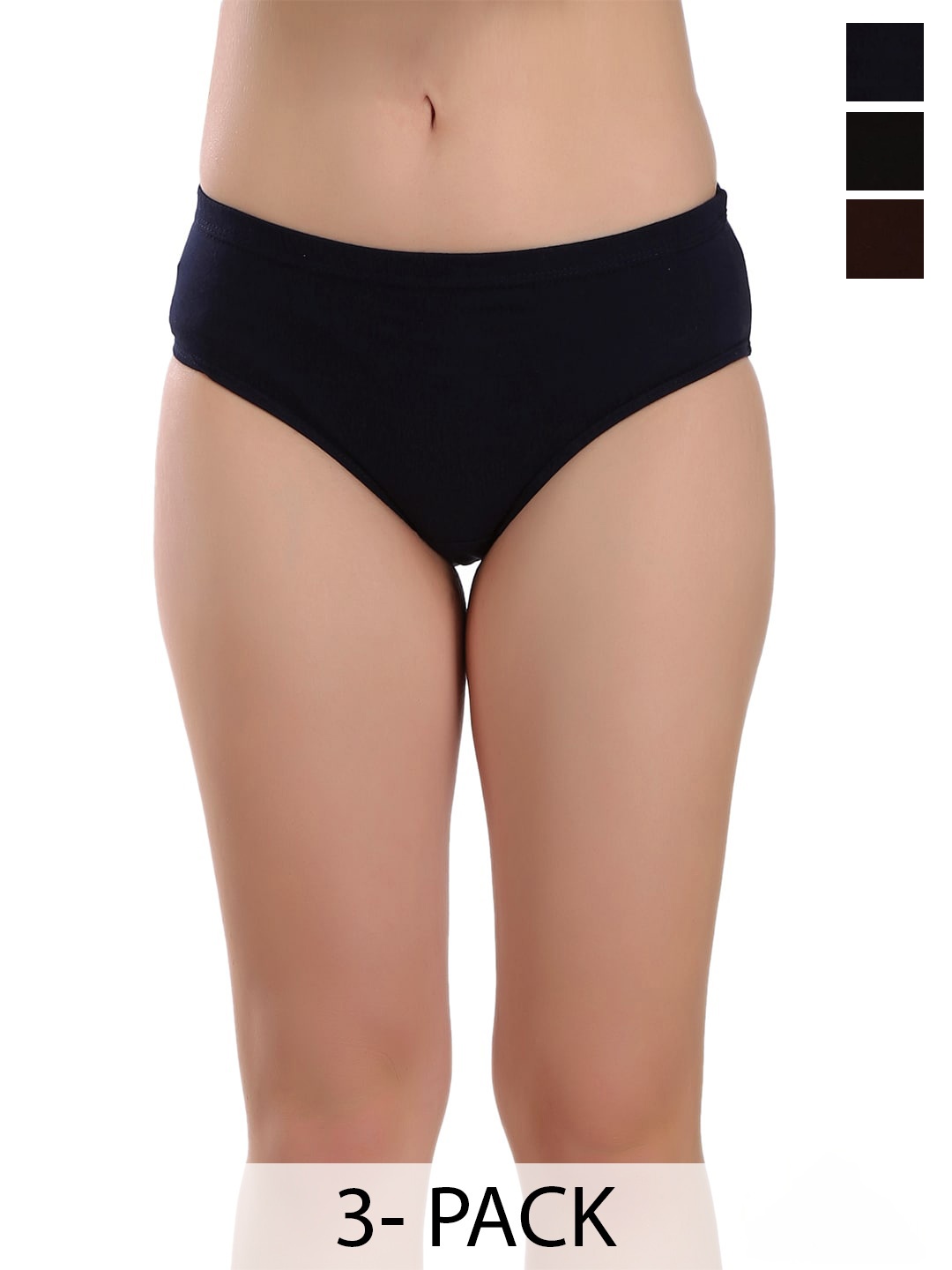 

Eve's Beauty Pack Of 3 Assorted Pure Cotton Hipster Briefs