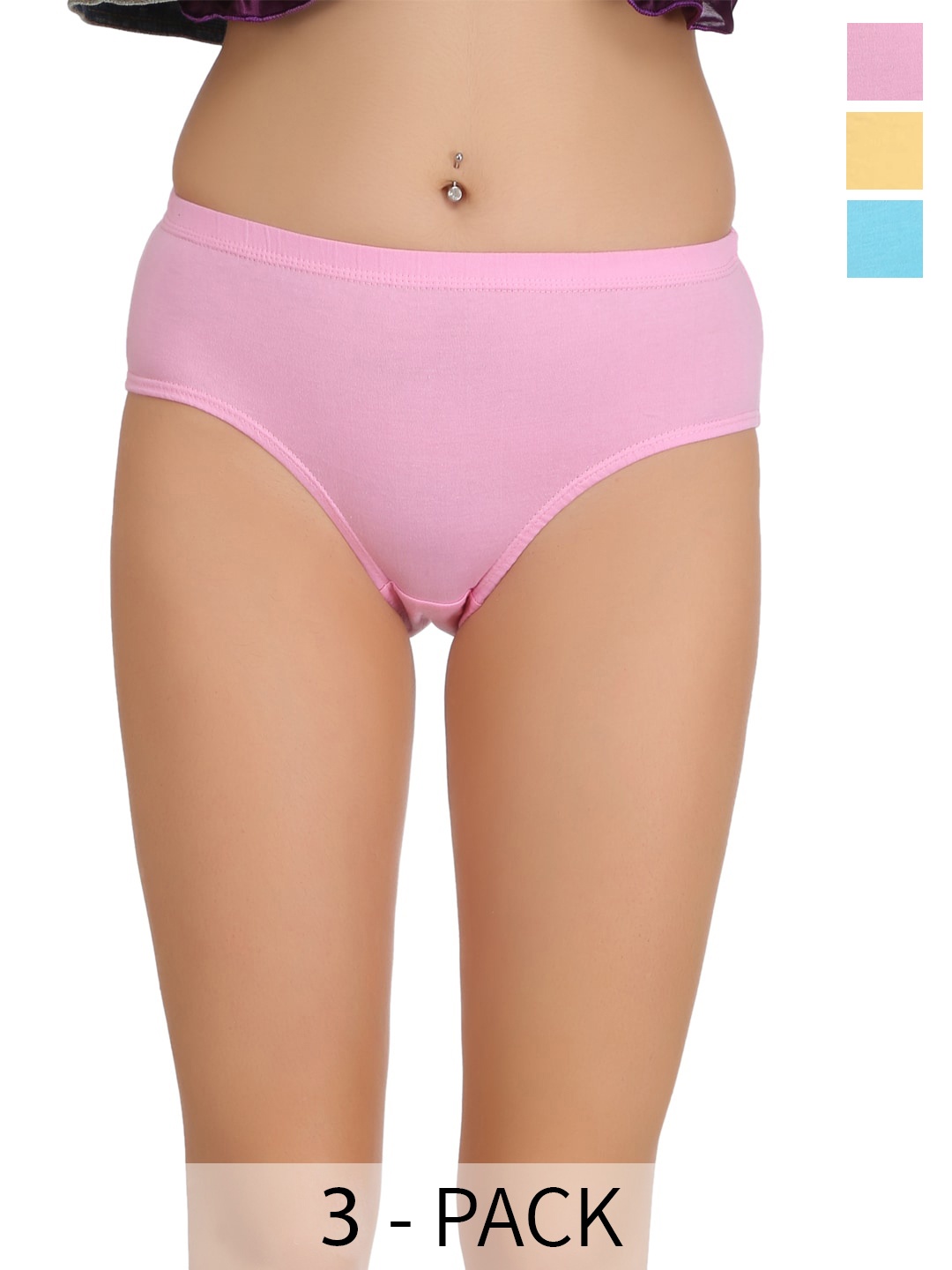 

Eve's Beauty Pack Of 3 Assorted Pure Cotton Hipster Briefs