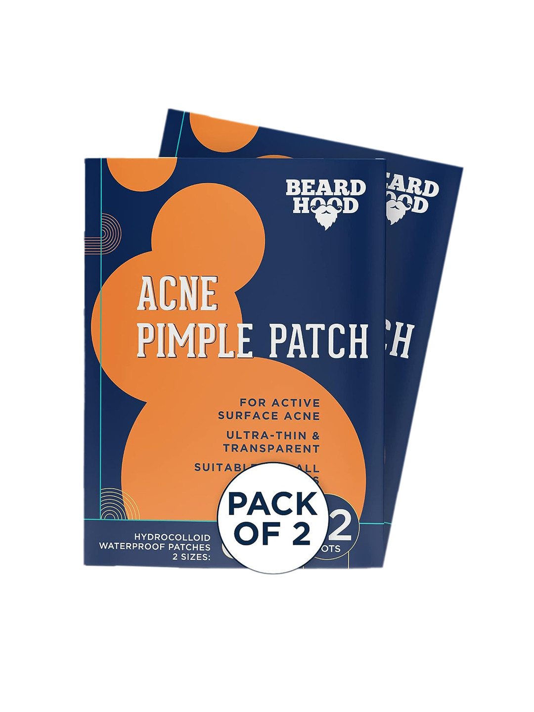 

Beardhood Pack Of 2 Acne Pimple Patch|72 Hydrocolloid Patches, Transparent