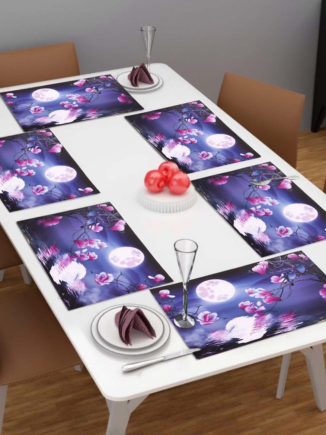 

Dakshya Industries Lavender & Pink 6 Pieces Printed Table Placemats