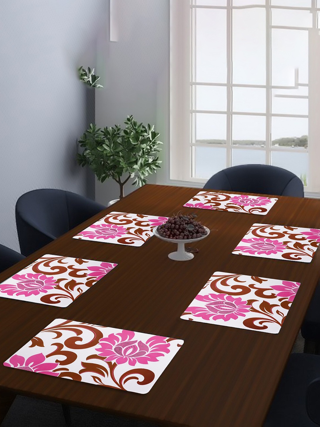 

Dakshya Industries 6-Pcs White & Pink Rectangular Table Placemats