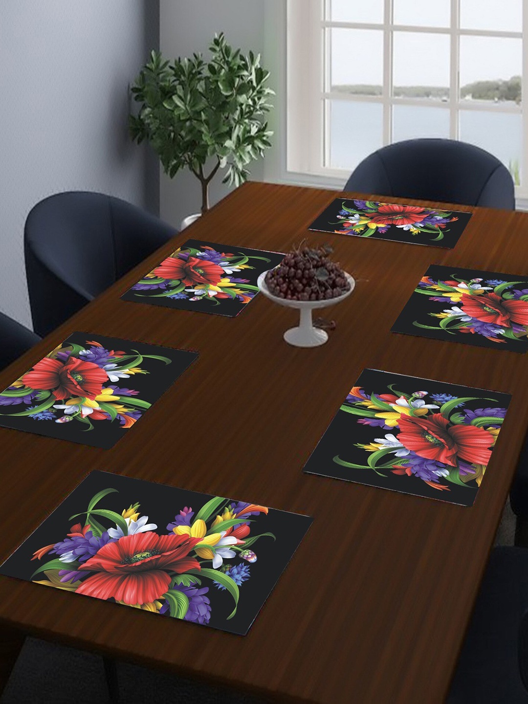 

Dakshya Industries Lavender & Red 6-Pieces Printed Rectangle Table Placemats