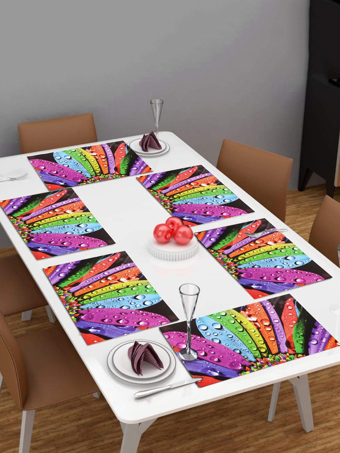 

Dakshya Industries Purple & Pink 6 Pieces Printed Table Placemats