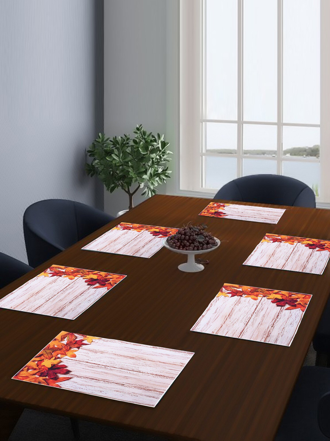 

Dakshya Industries Pink & Yellow 6 Pieces Floral Printed Rectangle Table Placemats