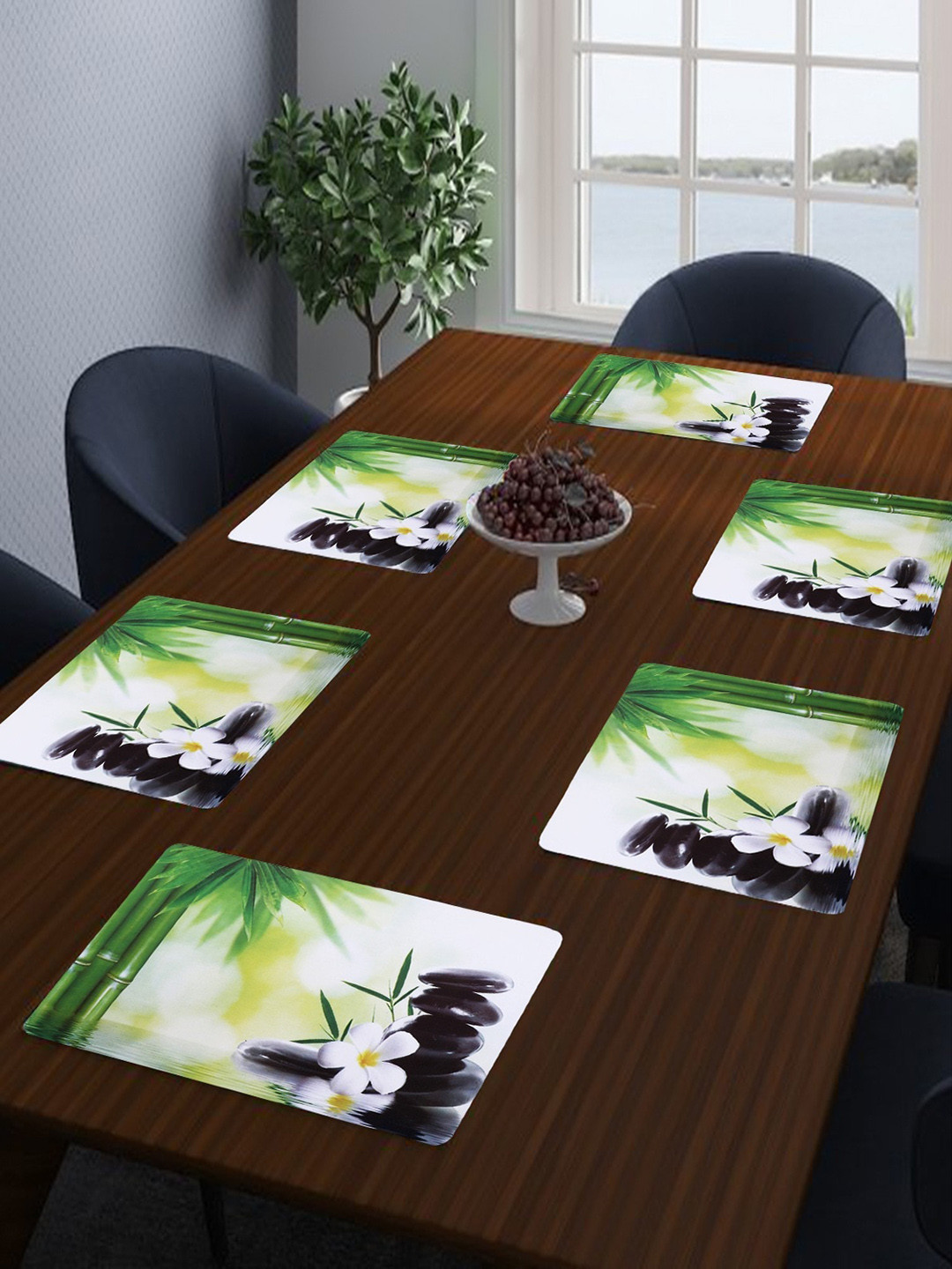 

Dakshya Industries Green & Black 6 Pieces Printed Table Placemats