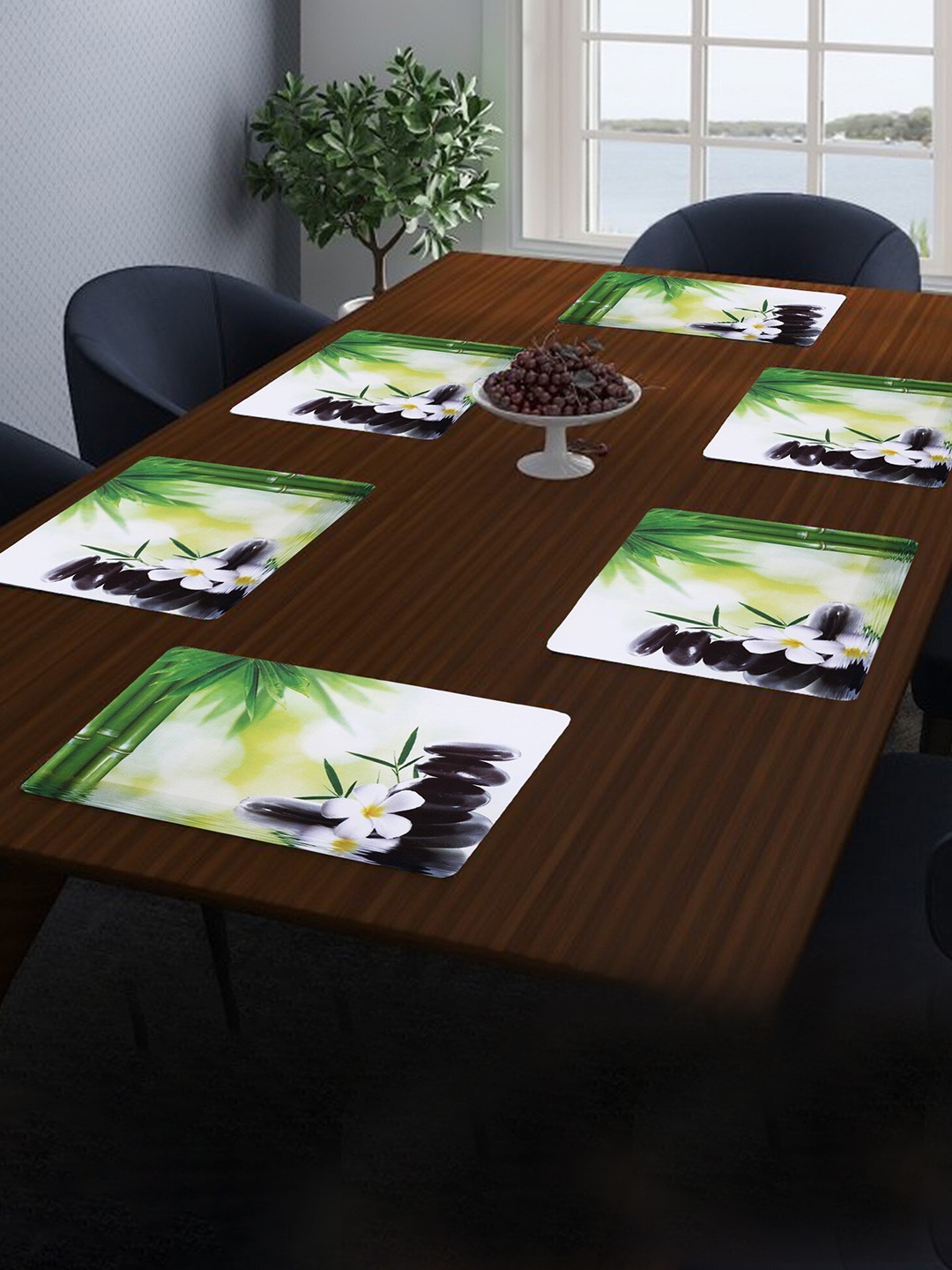 

Dakshya Industries Green 6 Pieces Rectangular Table Placemats