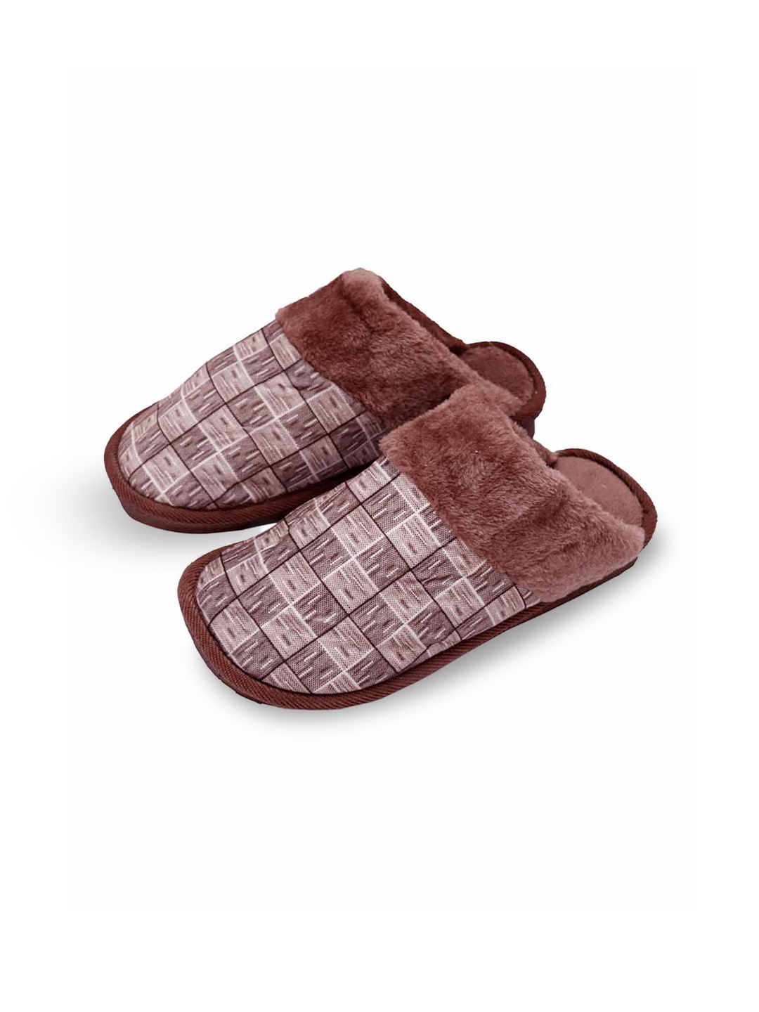 

Miscreef Women Brown & White Printed Room Slippers