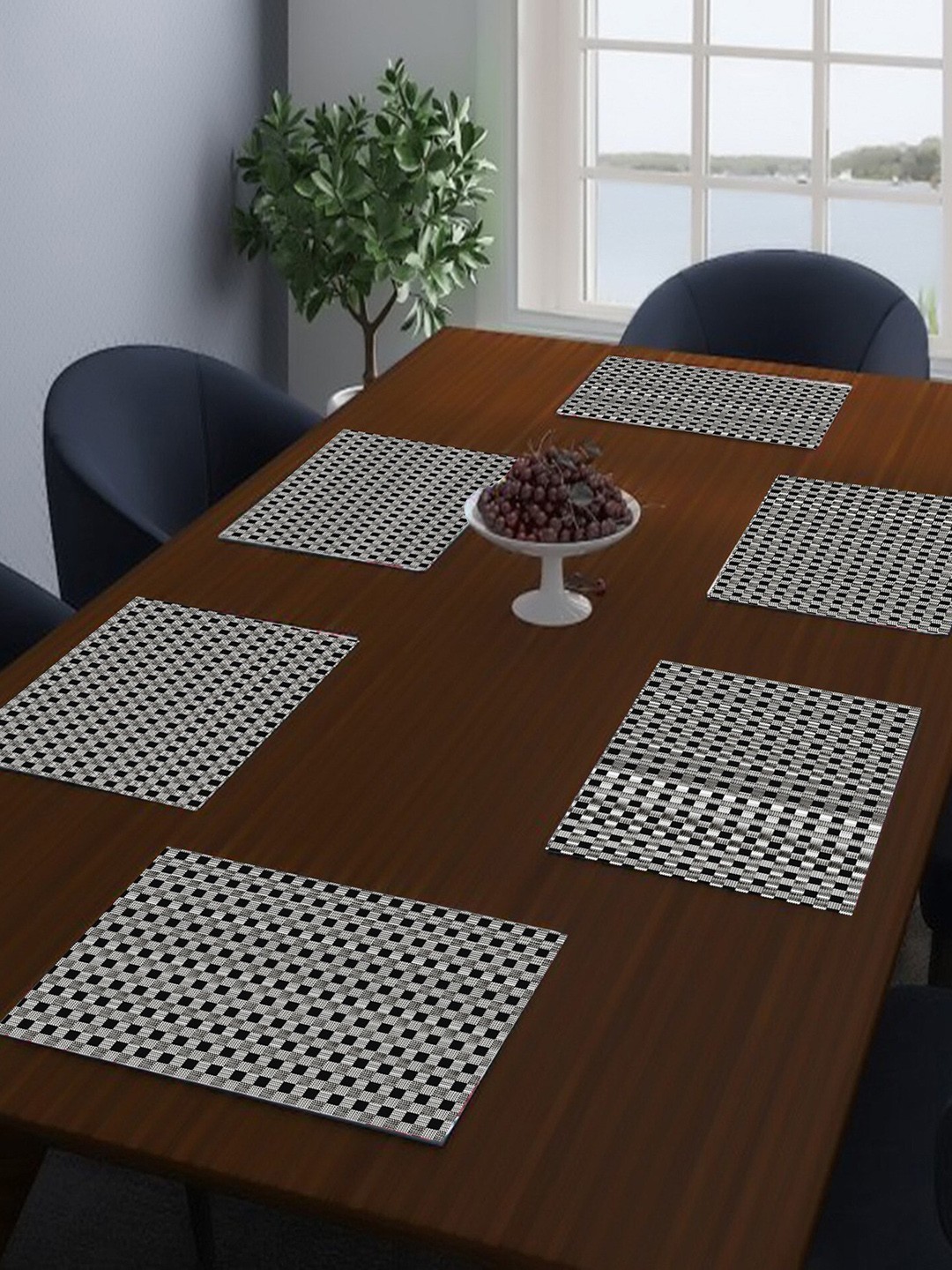 

Dakshya Industries Grey 6 Pieces Rectangular Table Placemats