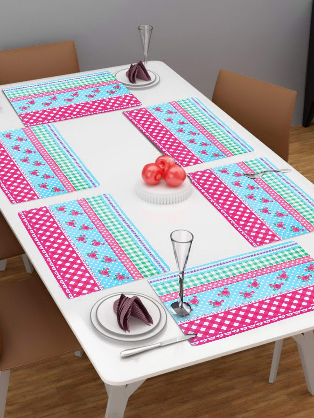 

Dakshya Industries Pink 6 Pieces Rectangular Table Placemats