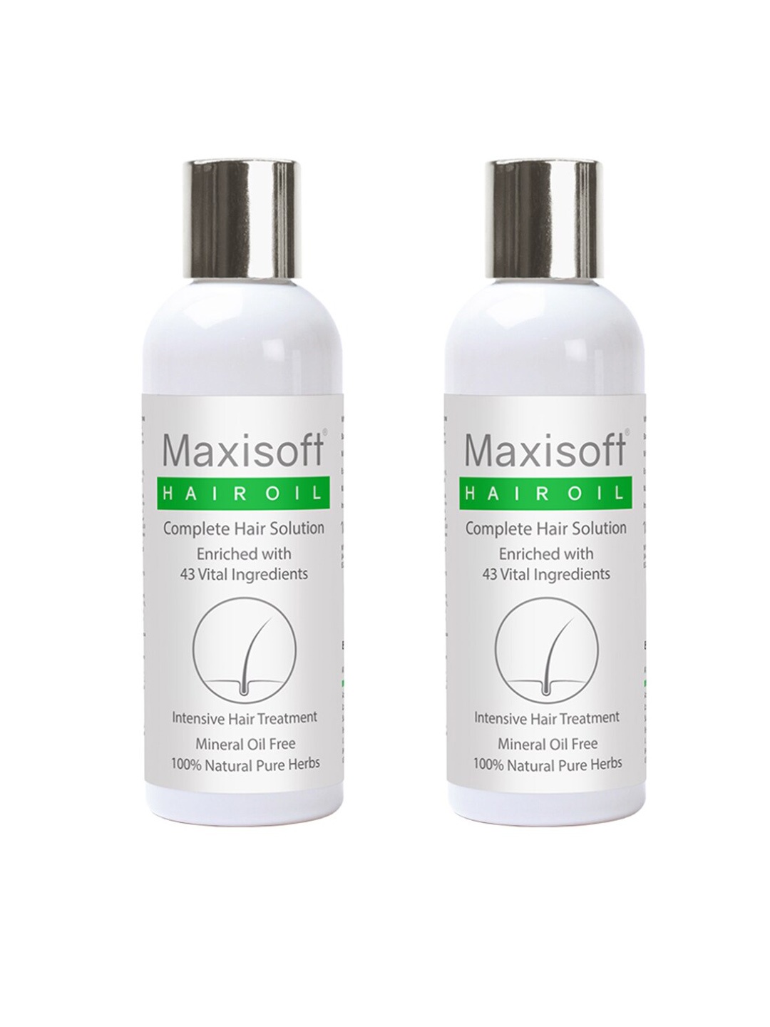 

Maxisoft Set of 2 Complete Hair Solution Hair Oil with Almond Oil - 100 ml Each, White