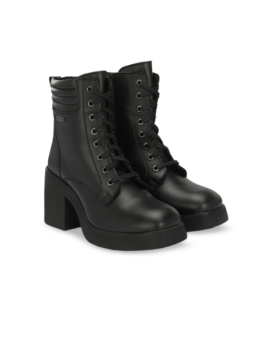 

Delize Women Block Heeled Mid-Top Regular Boots, Black
