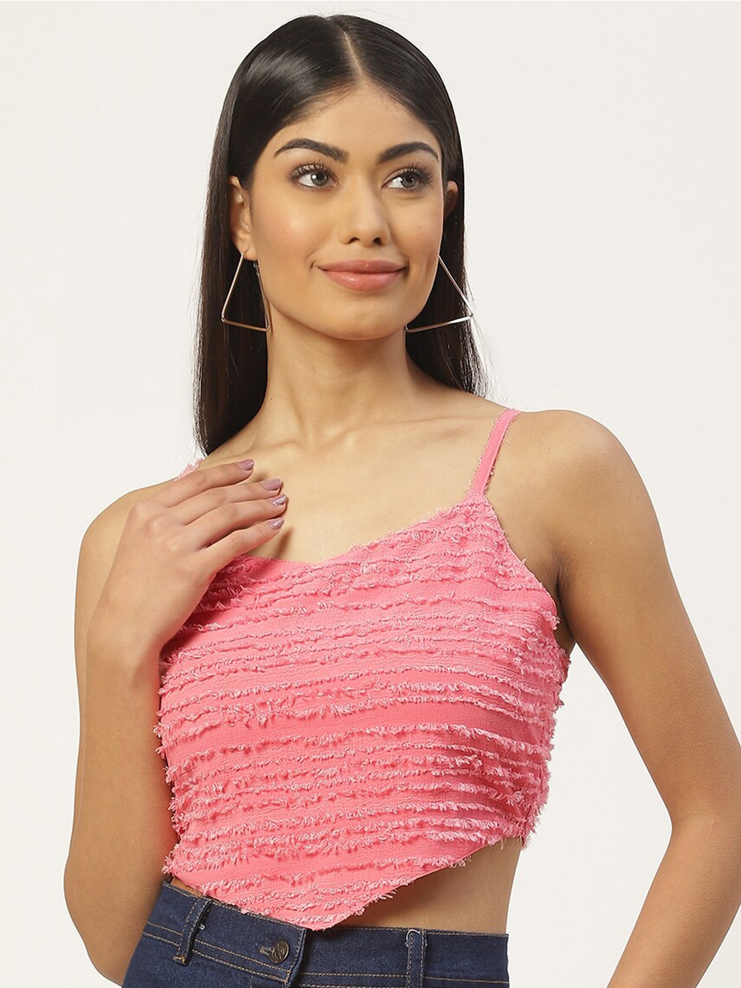 

Stylecast X KPOP Georgette Styled Back Crop Top, Pink