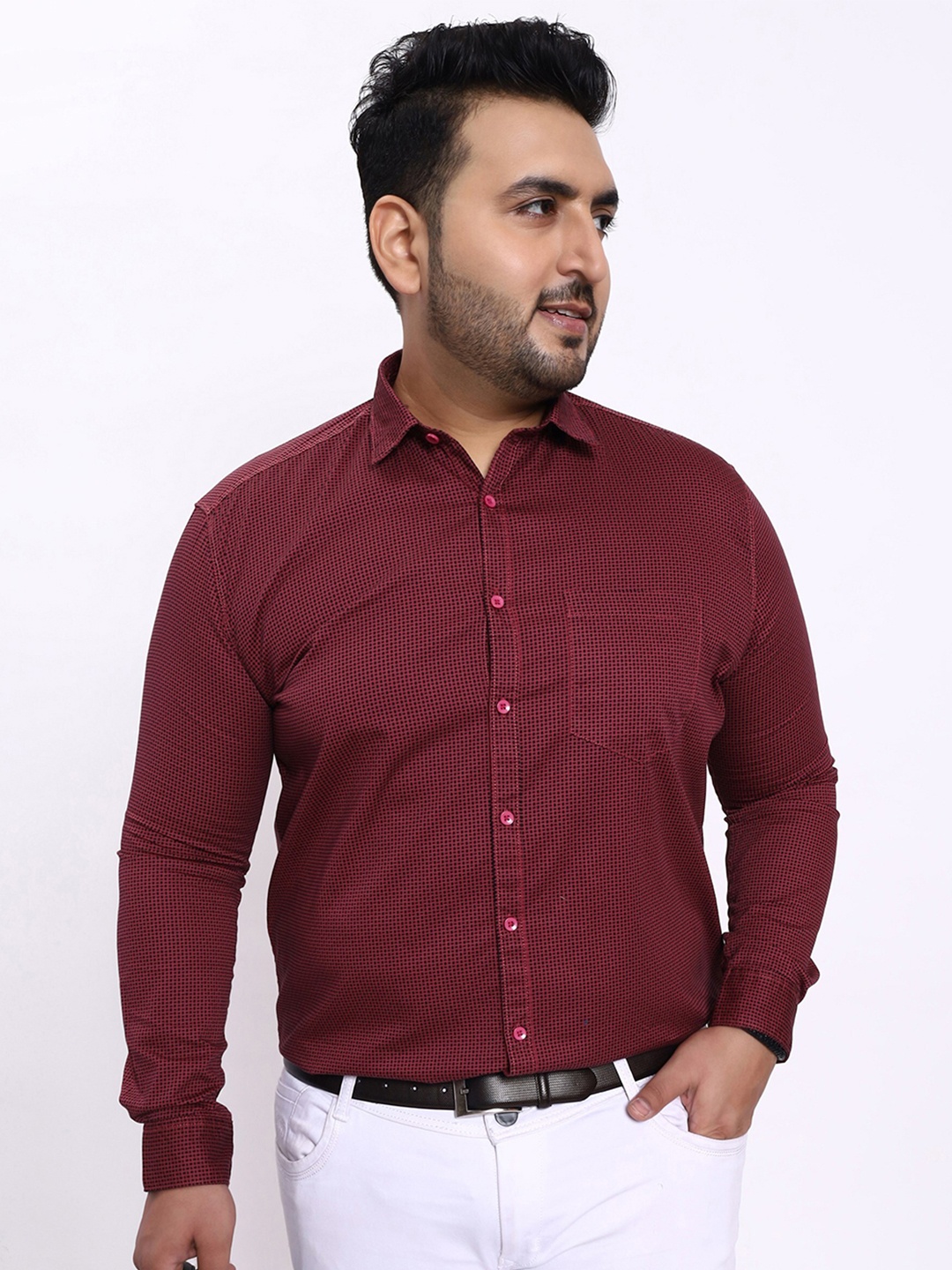 

Toodle Plus Comfort Abstract Printed Pure Cotton Formal Shirt, Maroon