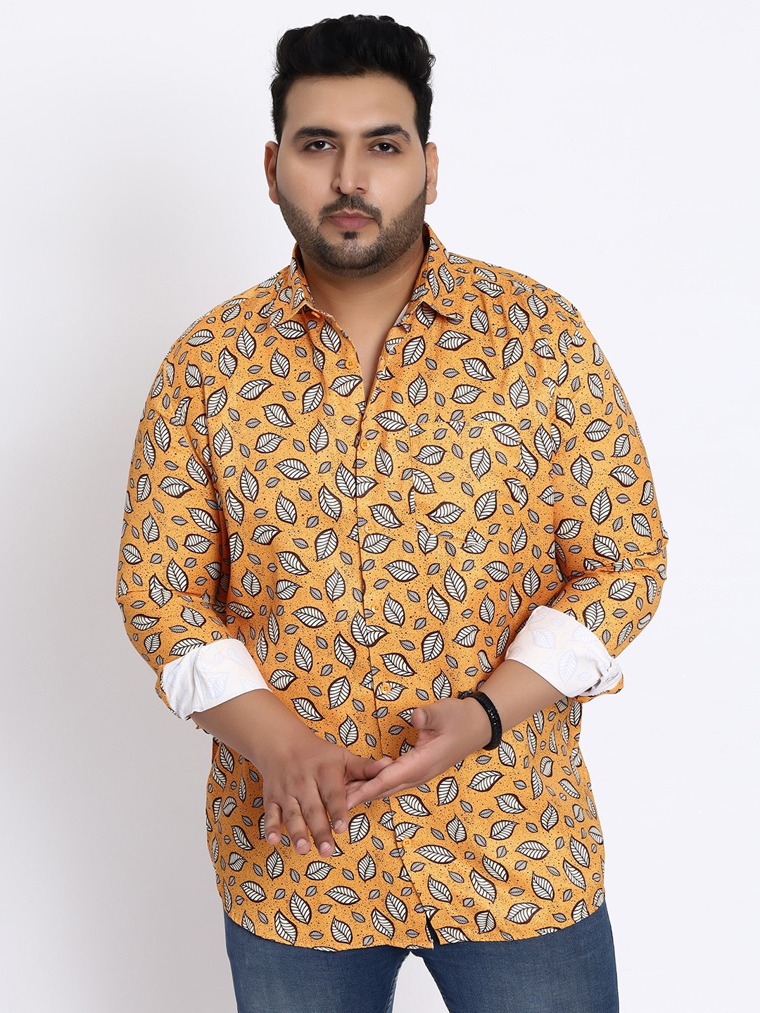 

Toodle Plus Comfort Conversational Printed Pure Cotton Casual Shirt, Orange